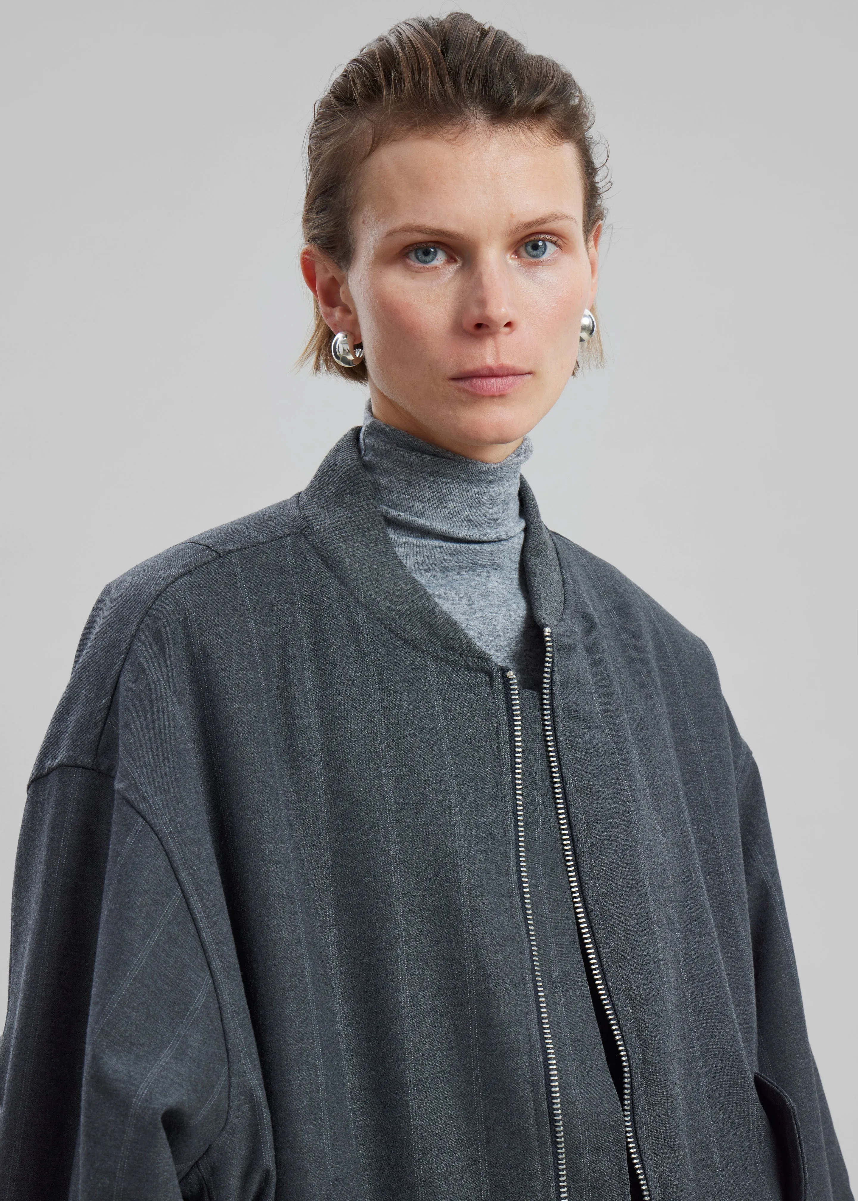 Astra Bomber Jacket - Grey Stripe sold by Frankie Shop product image thumbnail 3