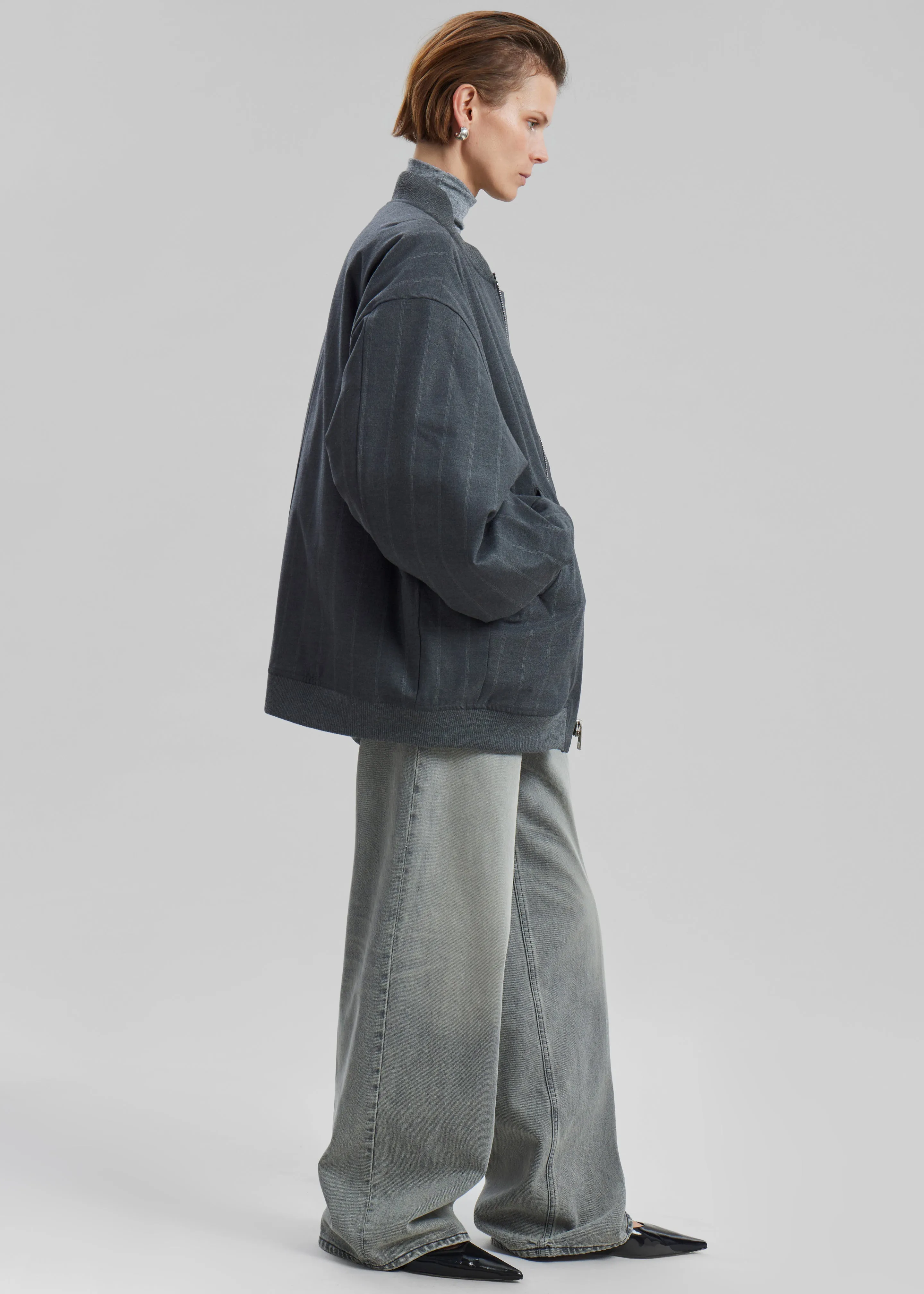 Astra Bomber Jacket - Grey Stripe sold by Frankie Shop product image thumbnail 5