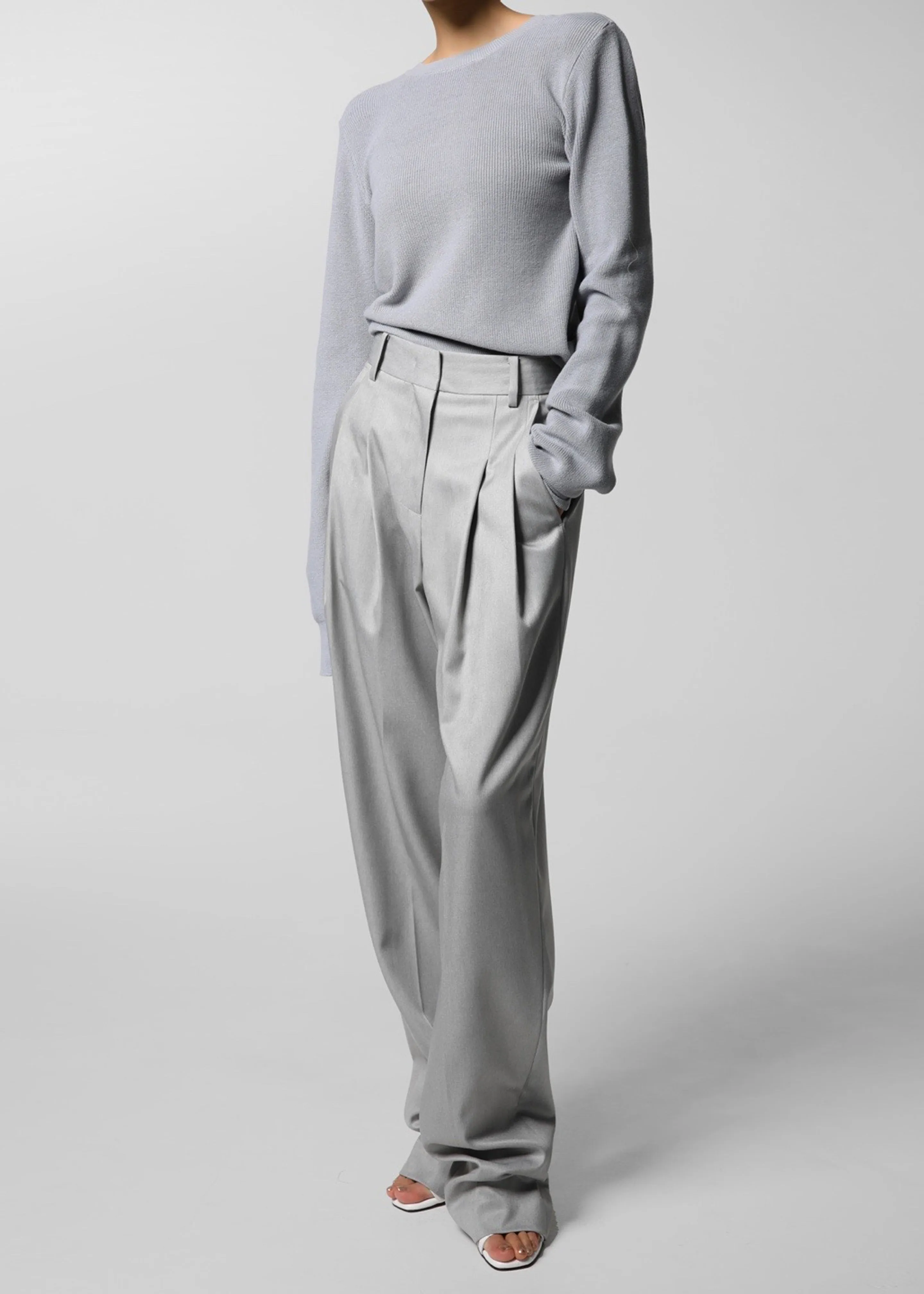 Cooper Pintuck Trousers - Grey sold by Frankie Shop
