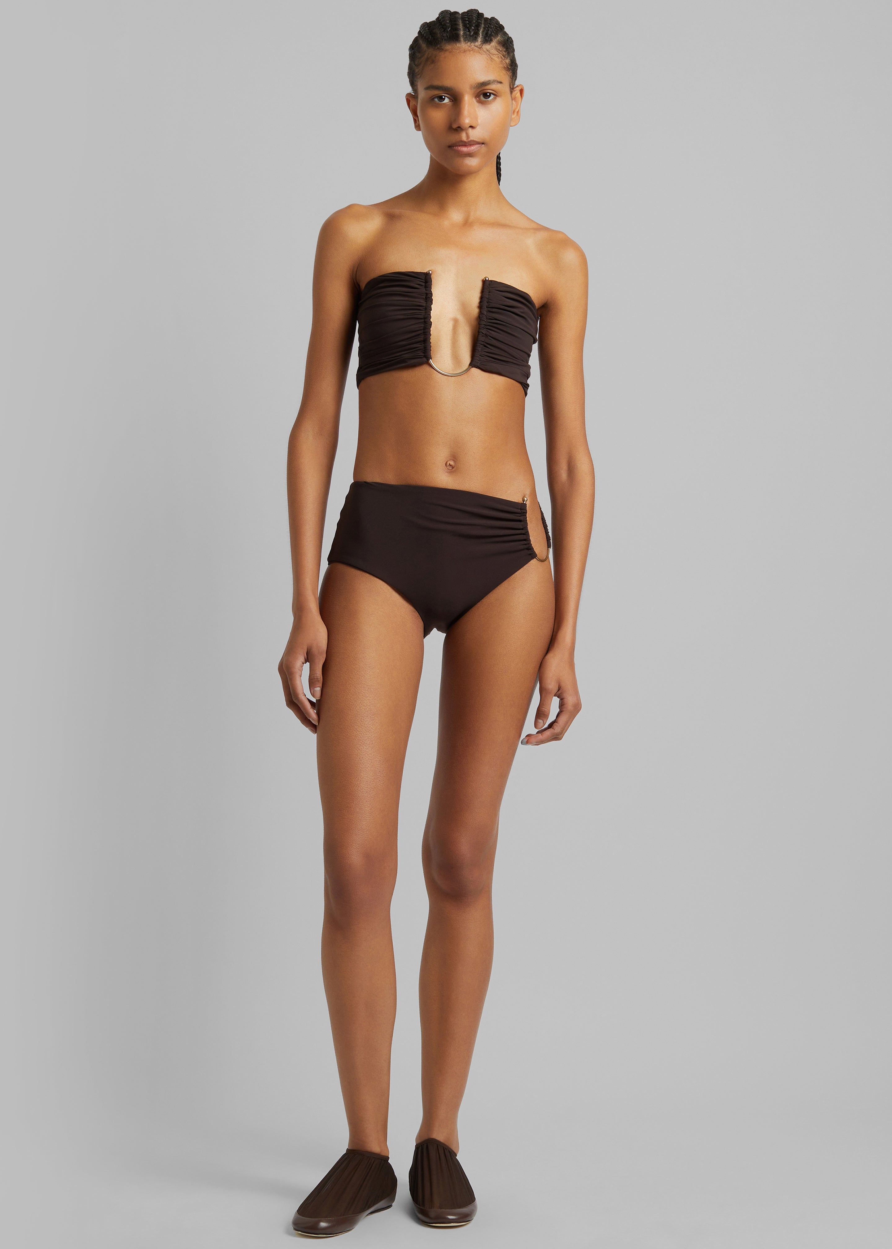 Christopher Esber Arced Ruched Swim Top - Cacao sold by Frankie Shop product image thumbnail 3