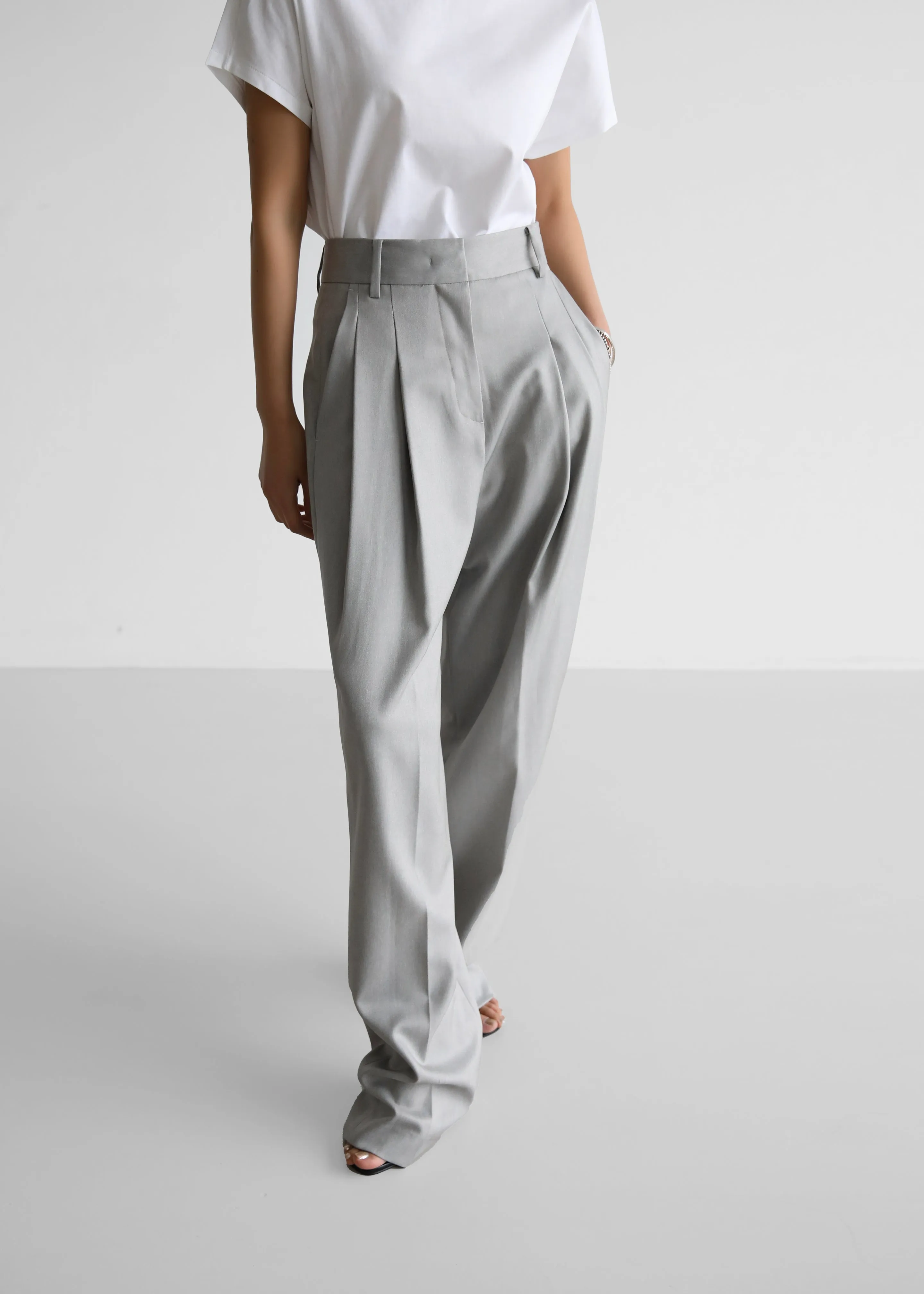 Cooper Pintuck Trousers - Grey sold by Frankie Shop product image thumbnail 4