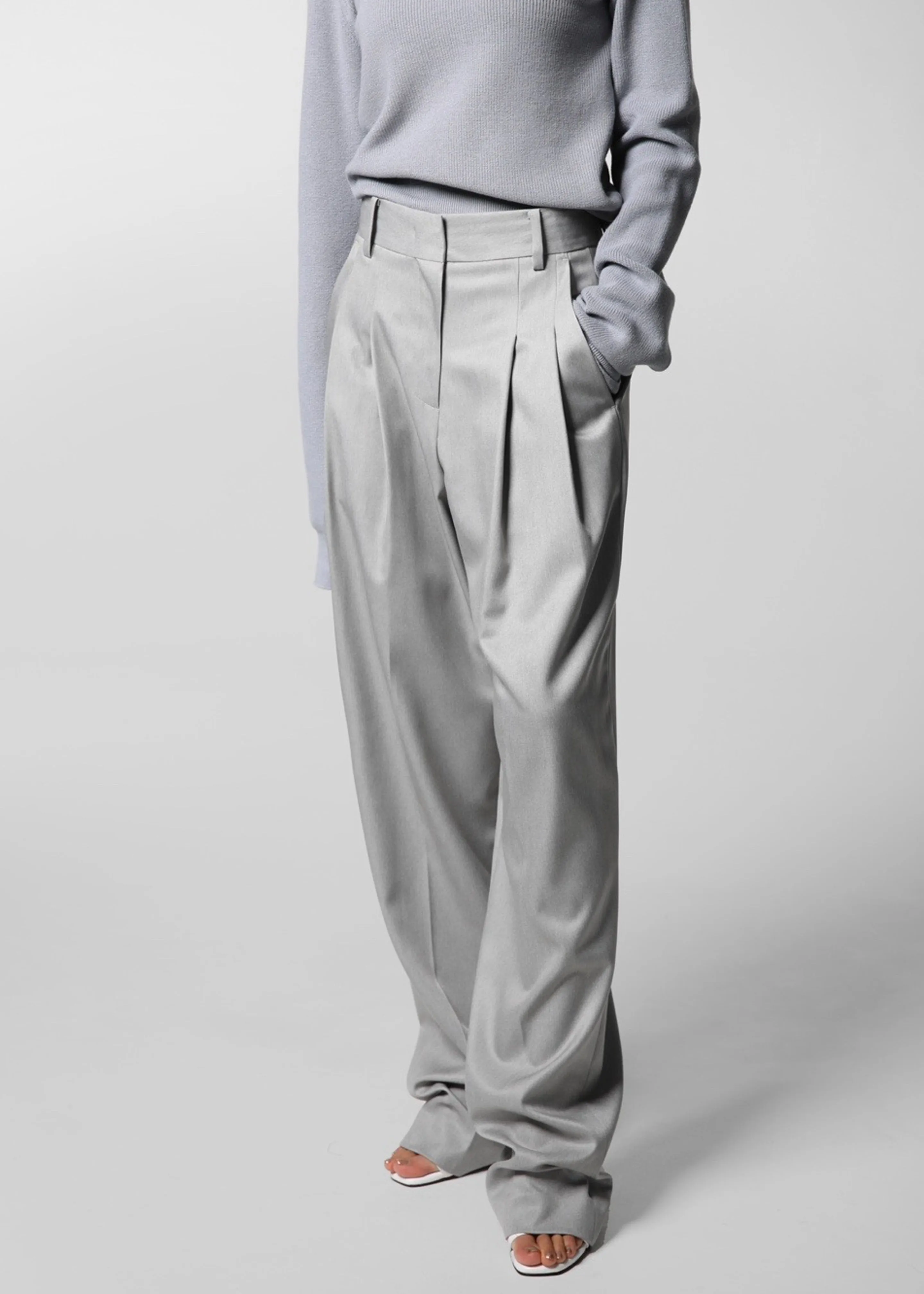 Cooper Pintuck Trousers - Grey sold by Frankie Shop product image thumbnail 3