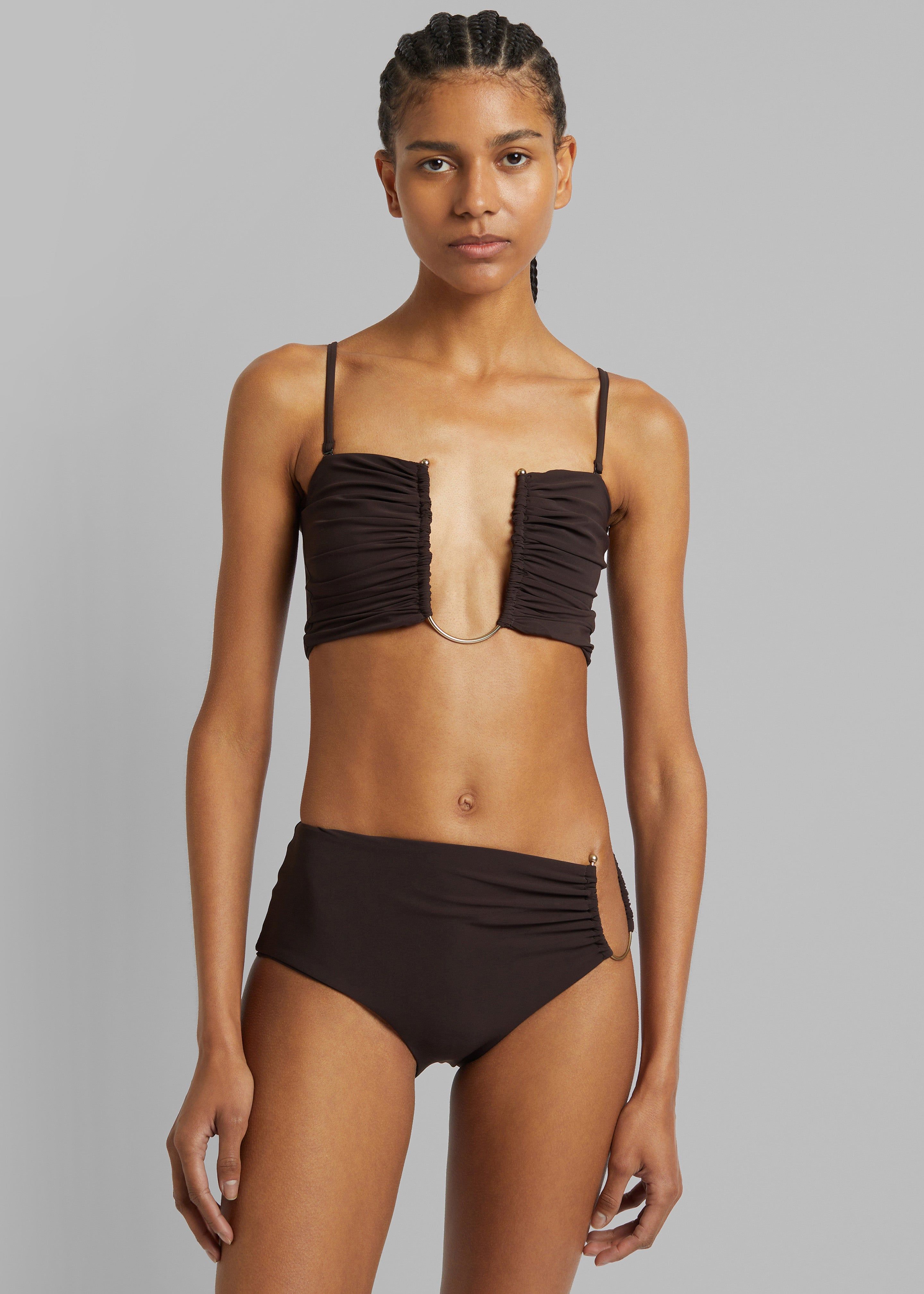 Christopher Esber Arced Ruched Swim Top - Cacao sold by Frankie Shop product image thumbnail 4