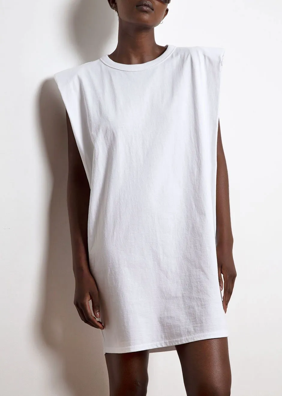 Tina Padded Shoulder Muscle Dress- White sold by Frankie Shop product image thumbnail 2