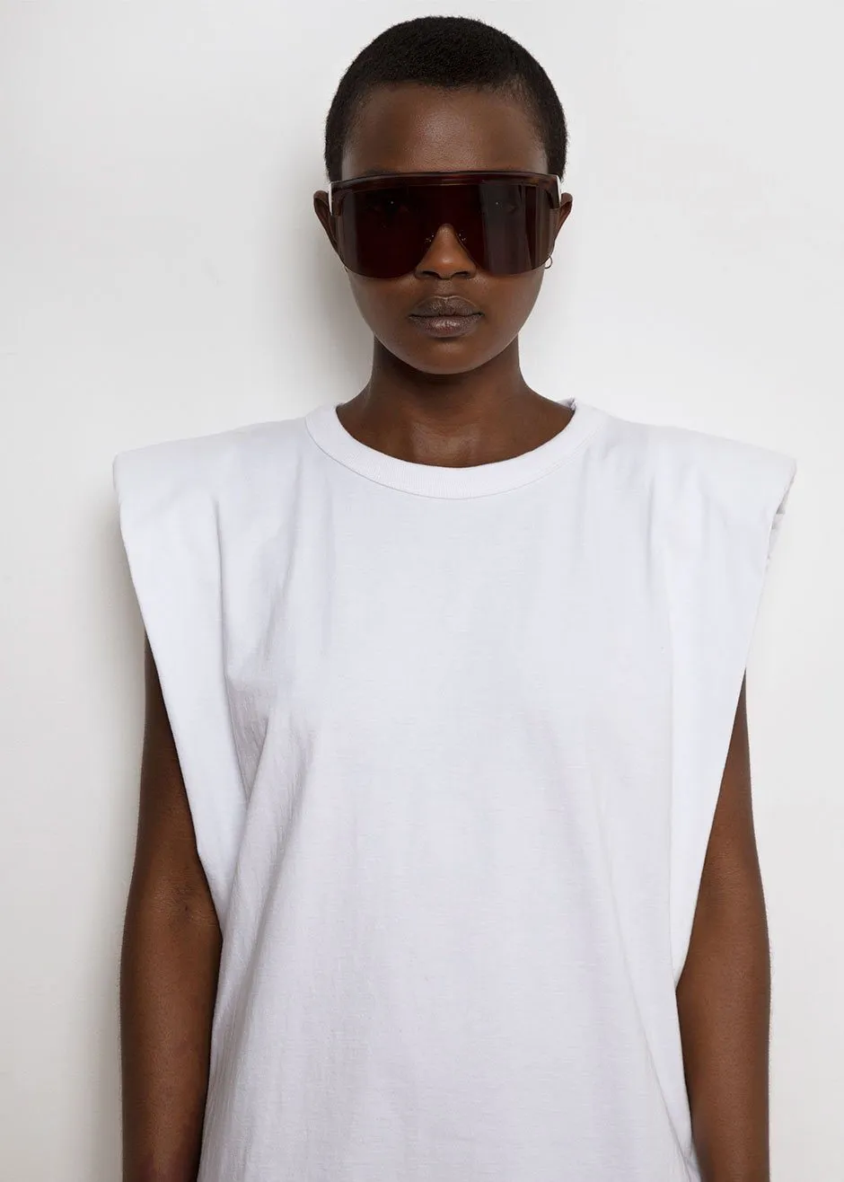 Tina Padded Shoulder Muscle Dress- White sold by Frankie Shop product image thumbnail 3