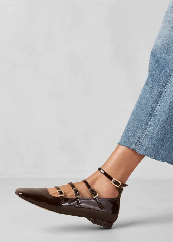 Alohas Luke Onix Leather Ballet Flats - Coffee Brown made by Alohas