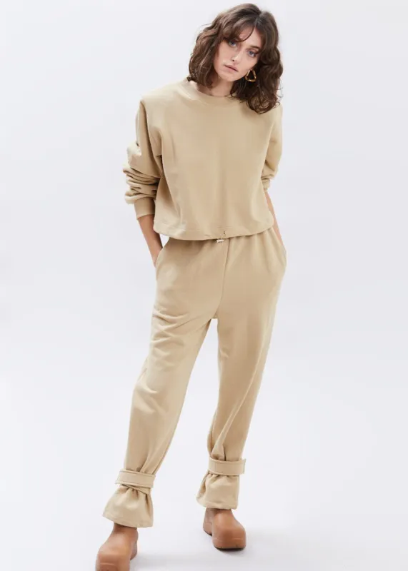 Tab Cuff Sweatpants - Camel sold by Frankie Shop
