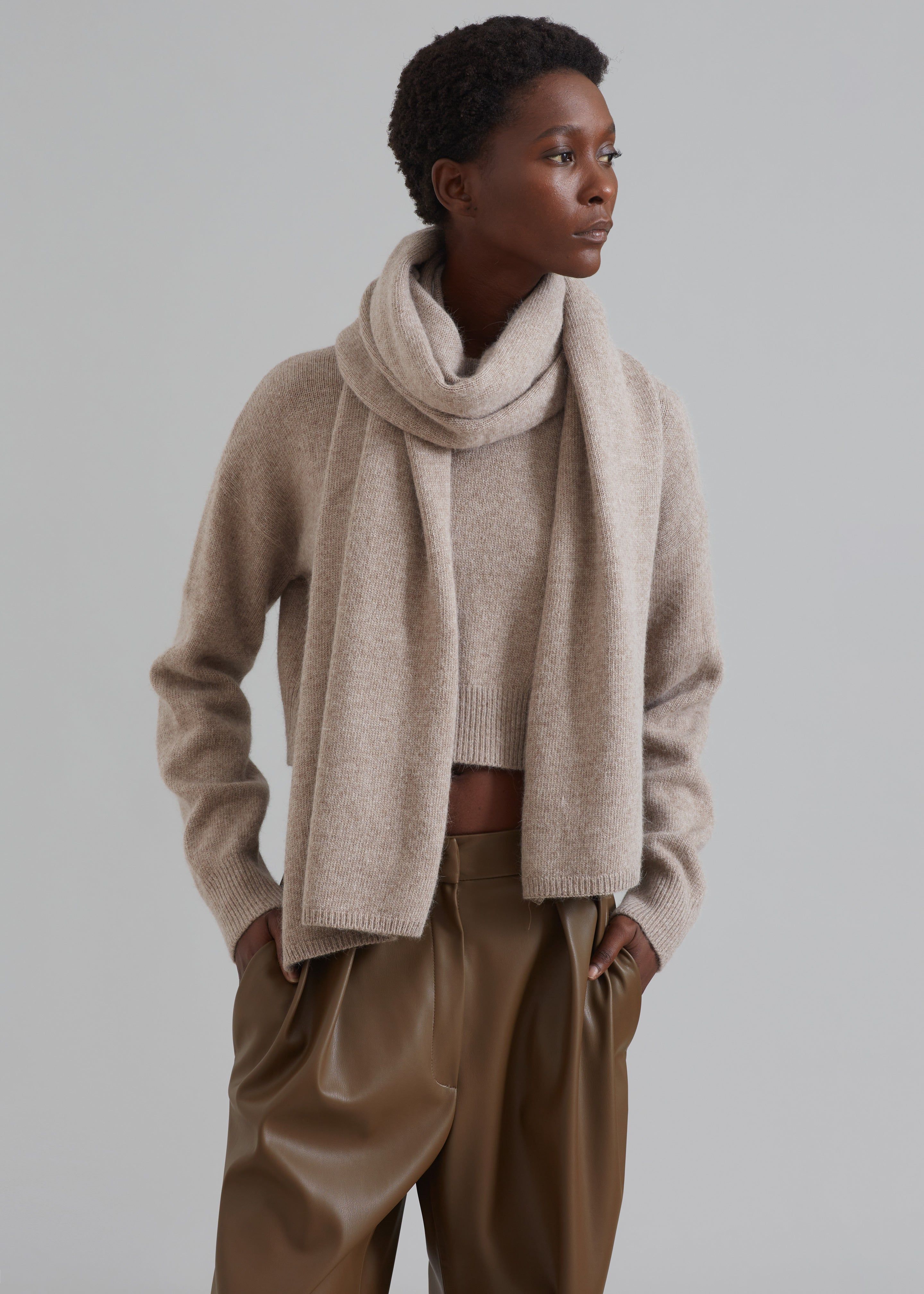 Dori Sweater & Scarf Set - Taupe sold by Frankie Shop