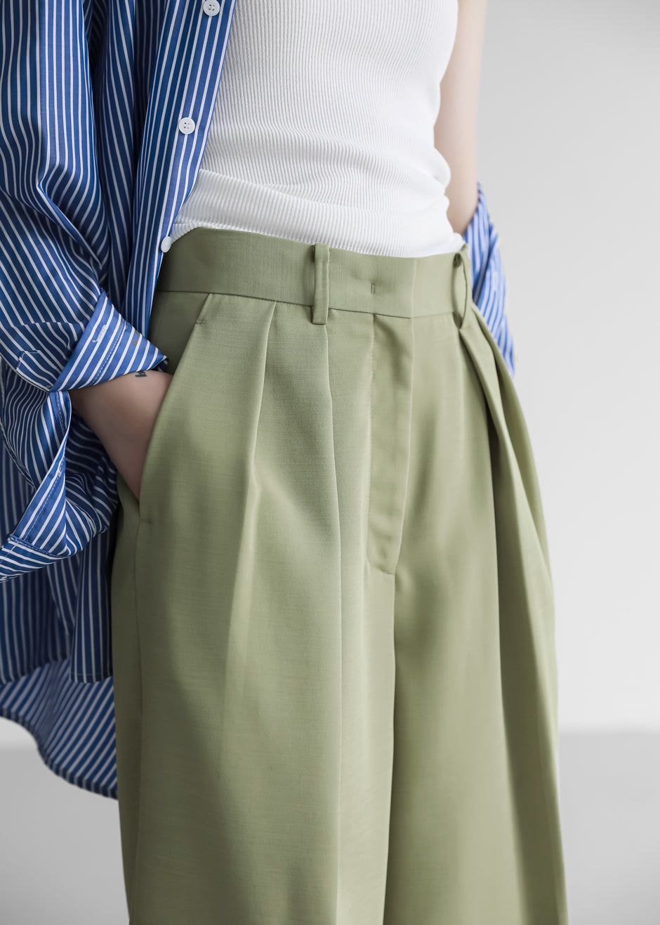 Port Pleated Pants - Sage sold by Frankie Shop product image thumbnail 5