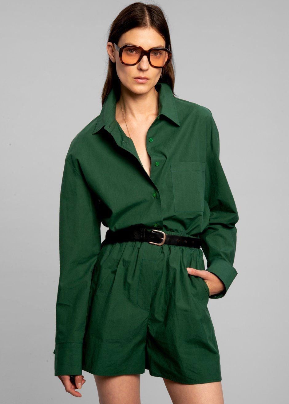 Lui Cotton Boxer Short - Hunter Green sold by Frankie Shop