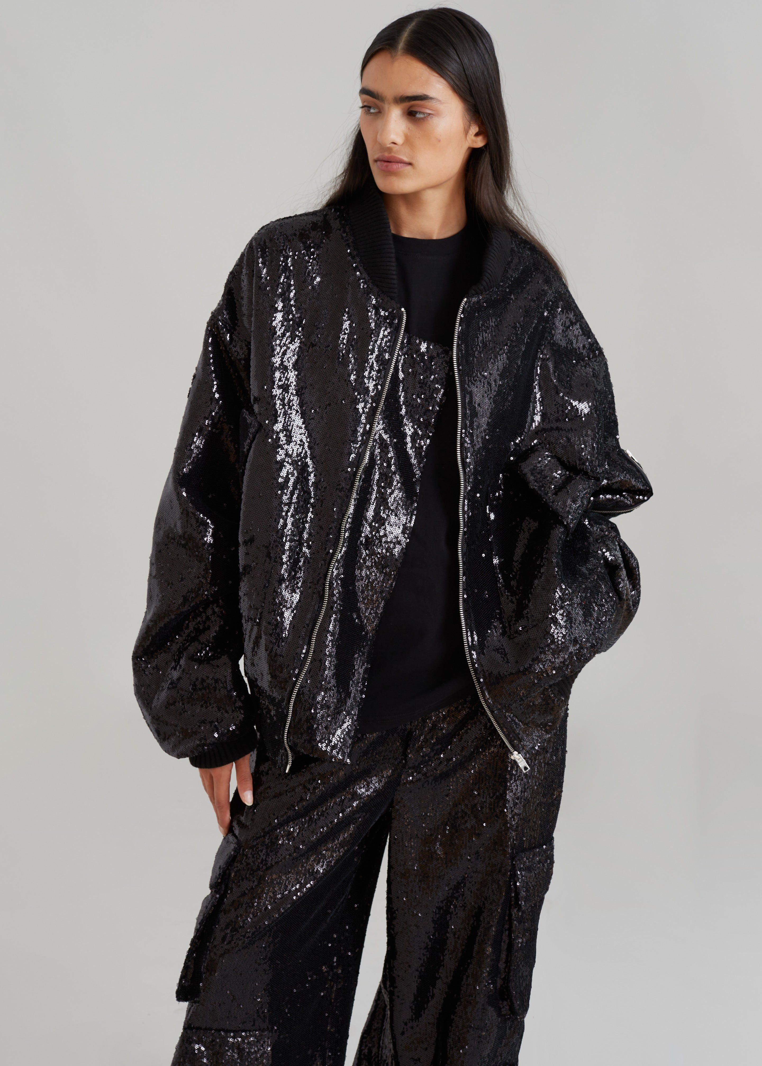 Bonnie Bomber - Black Sequins sold by Frankie Shop product image thumbnail 5