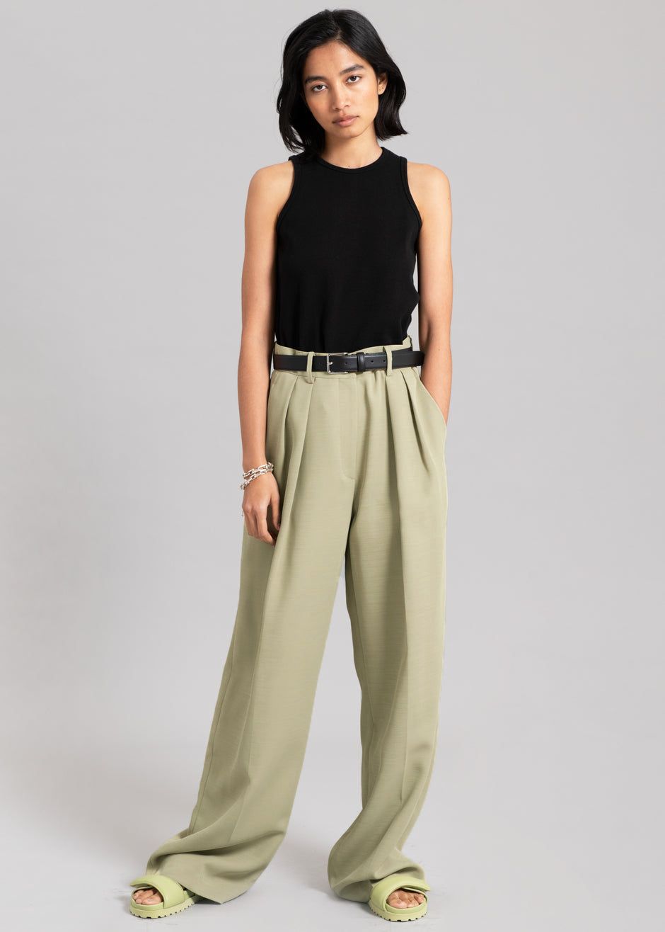 Port Pleated Pants - Sage sold by Frankie Shop product image thumbnail 3