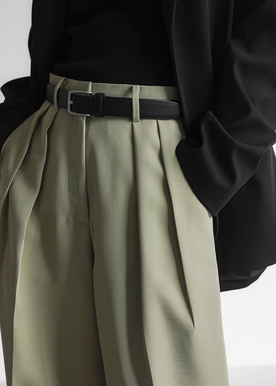 Port Pleated Pants - Sage sold by Frankie Shop product image thumbnail 2