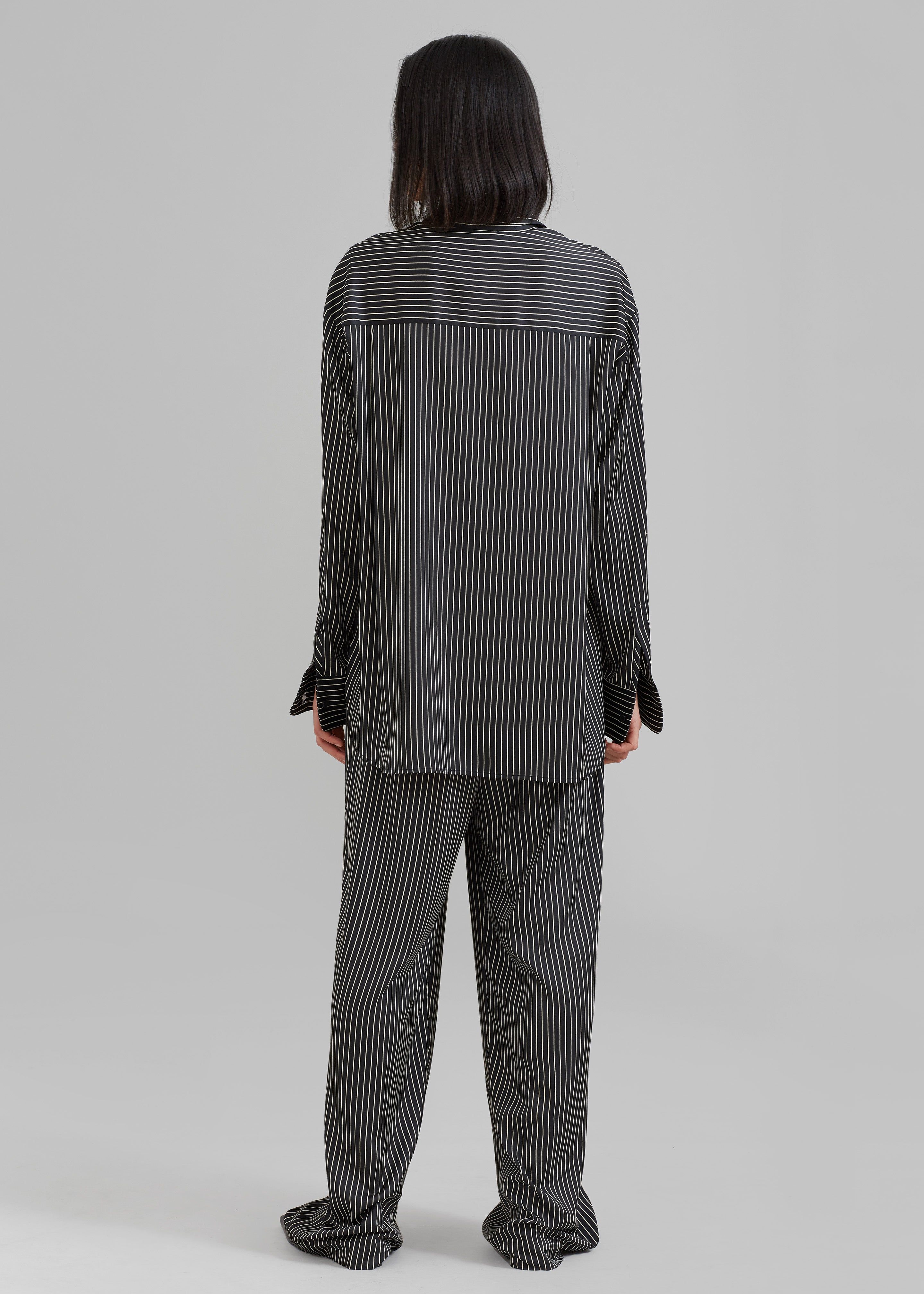 Lui Black Satin Shirt - White Stripe sold by Frankie Shop product image thumbnail 8