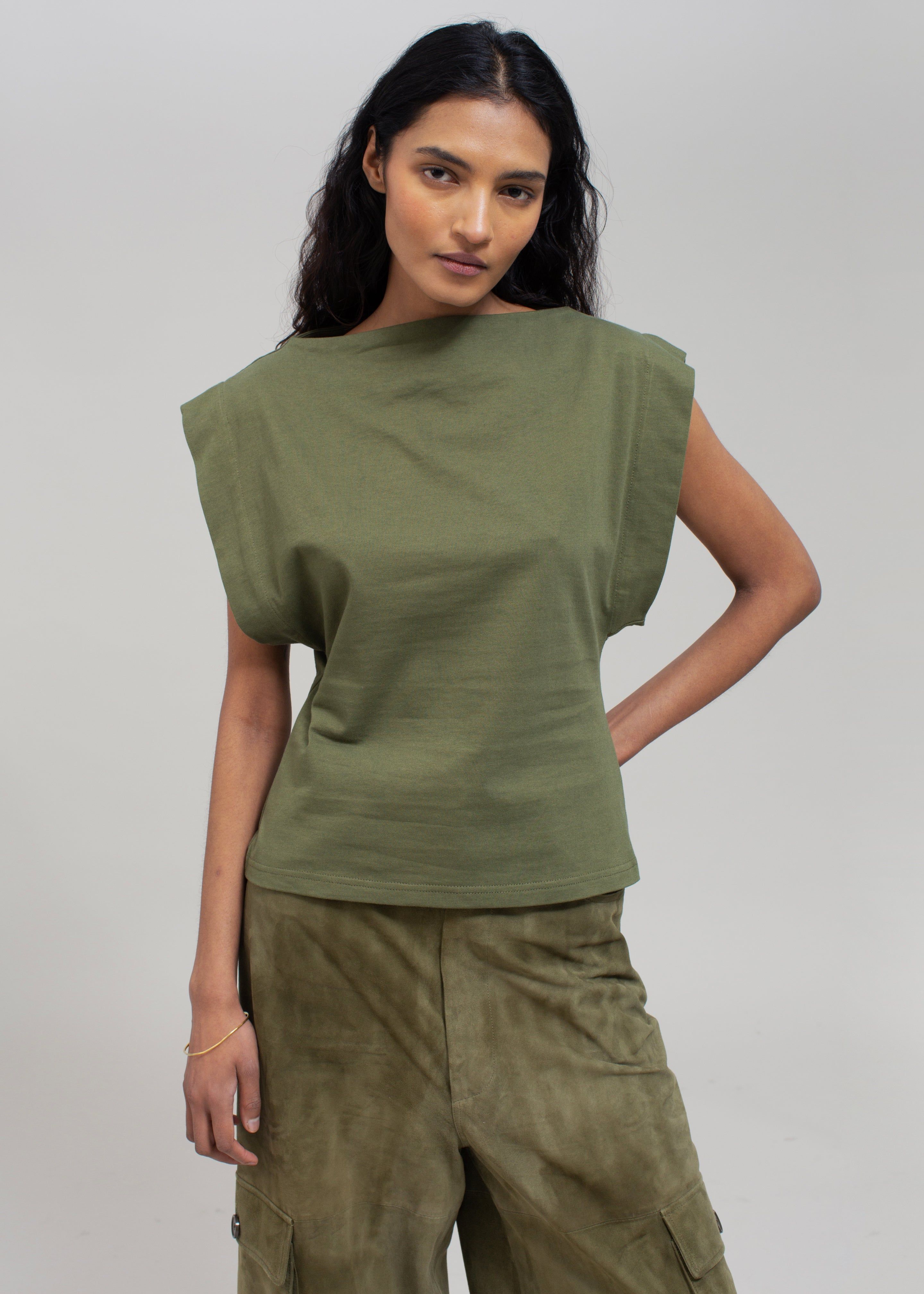 Matteau Boat Neck Tee - Khaki sold by Frankie Shop product image thumbnail 4