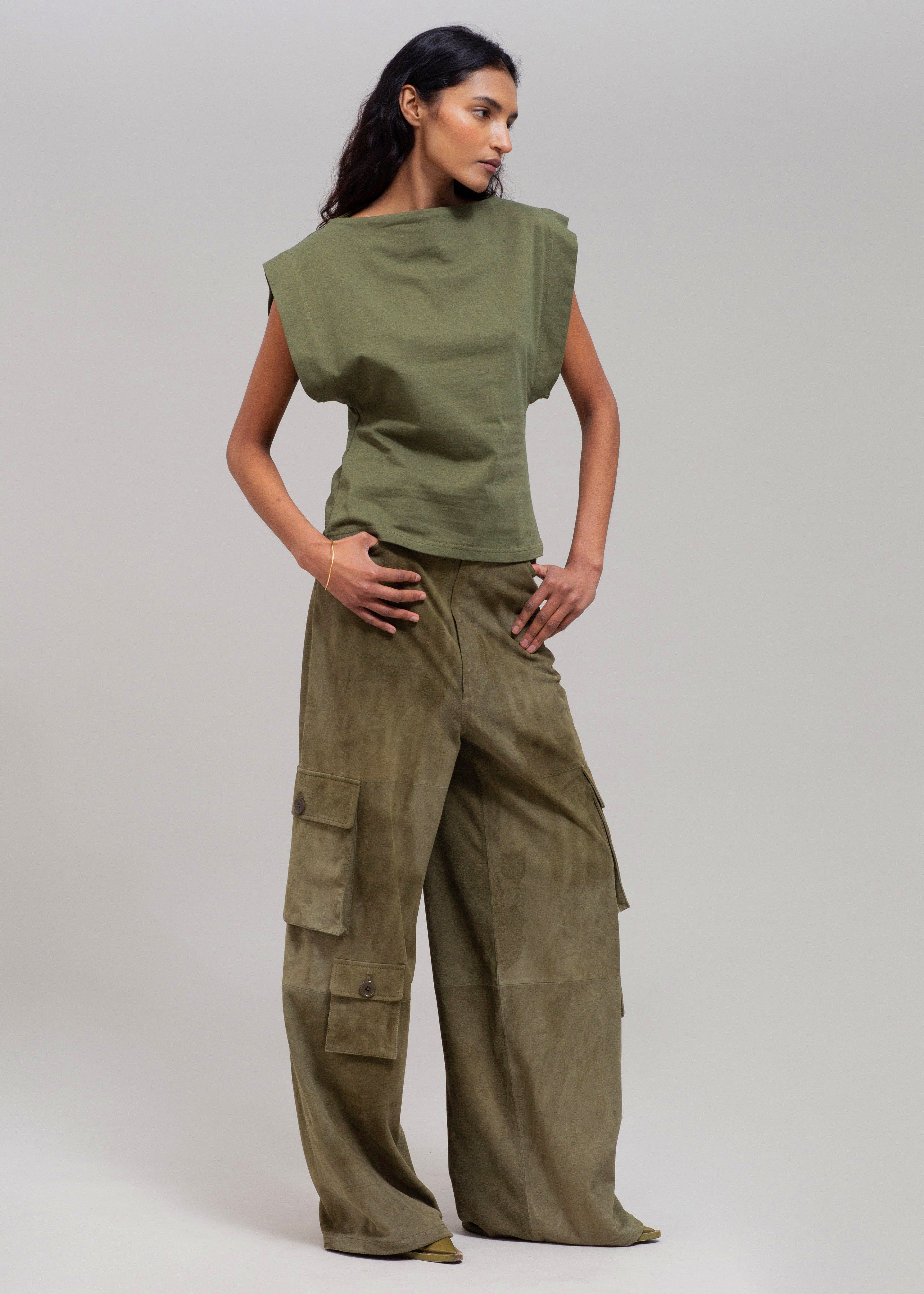 Matteau Boat Neck Tee - Khaki sold by Frankie Shop