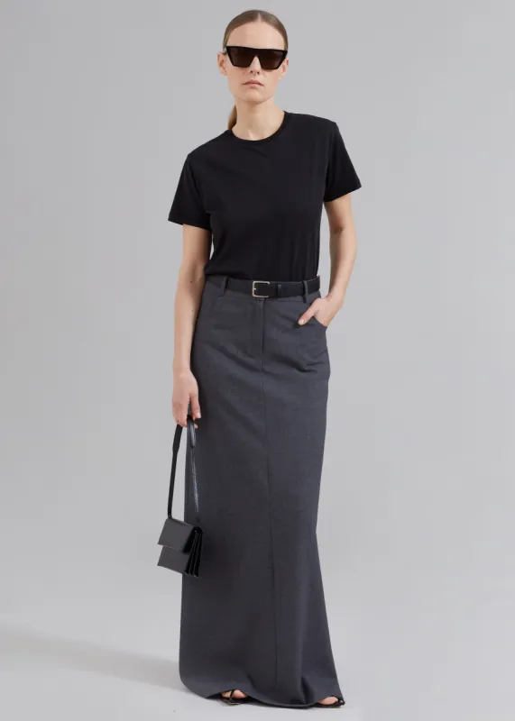 Malvo Long Pencil Skirt - Charcoal made by Frankie Shop
