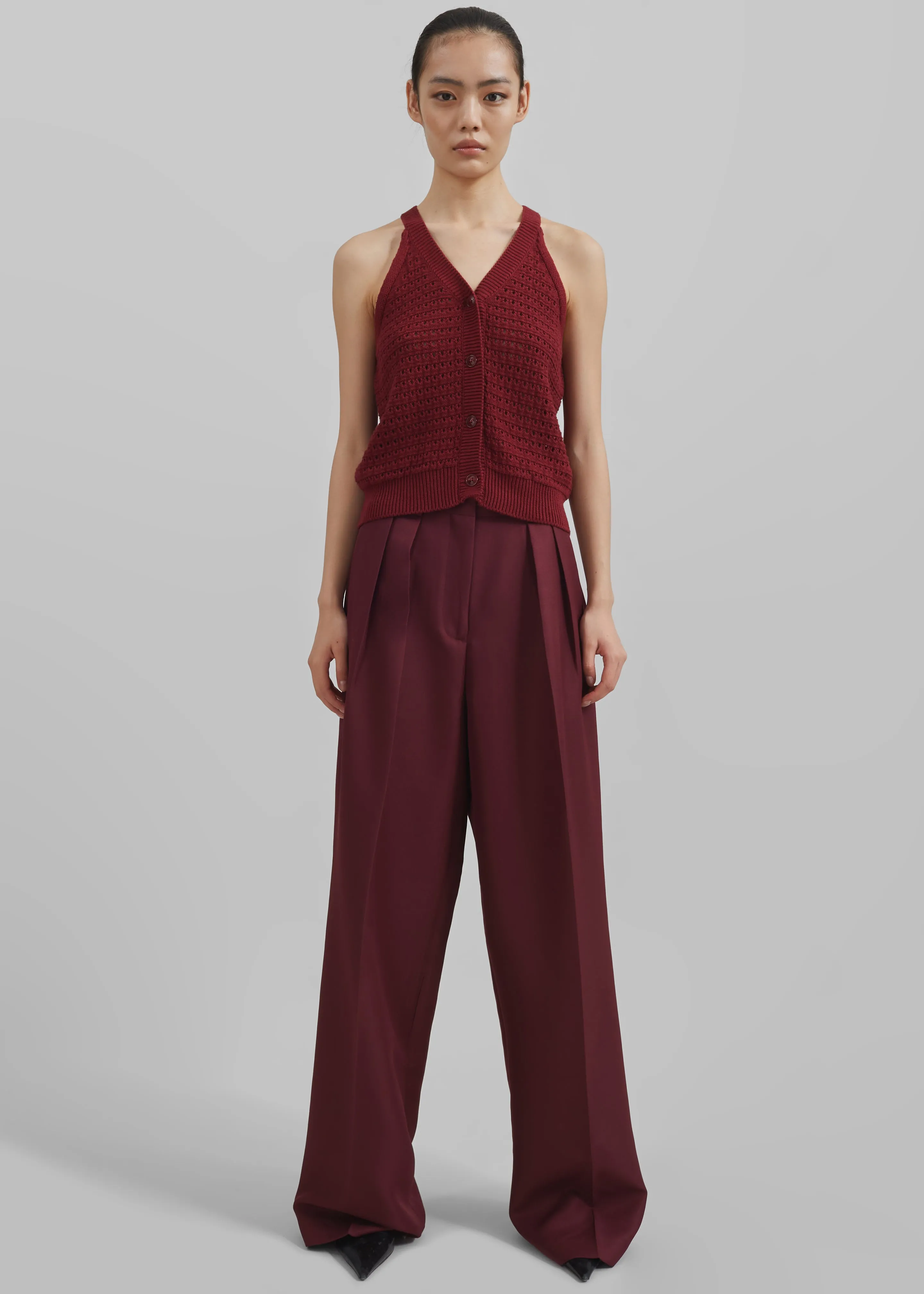 Leonie Knitted Halter Top - Burgundy sold by Frankie Shop product image thumbnail 2