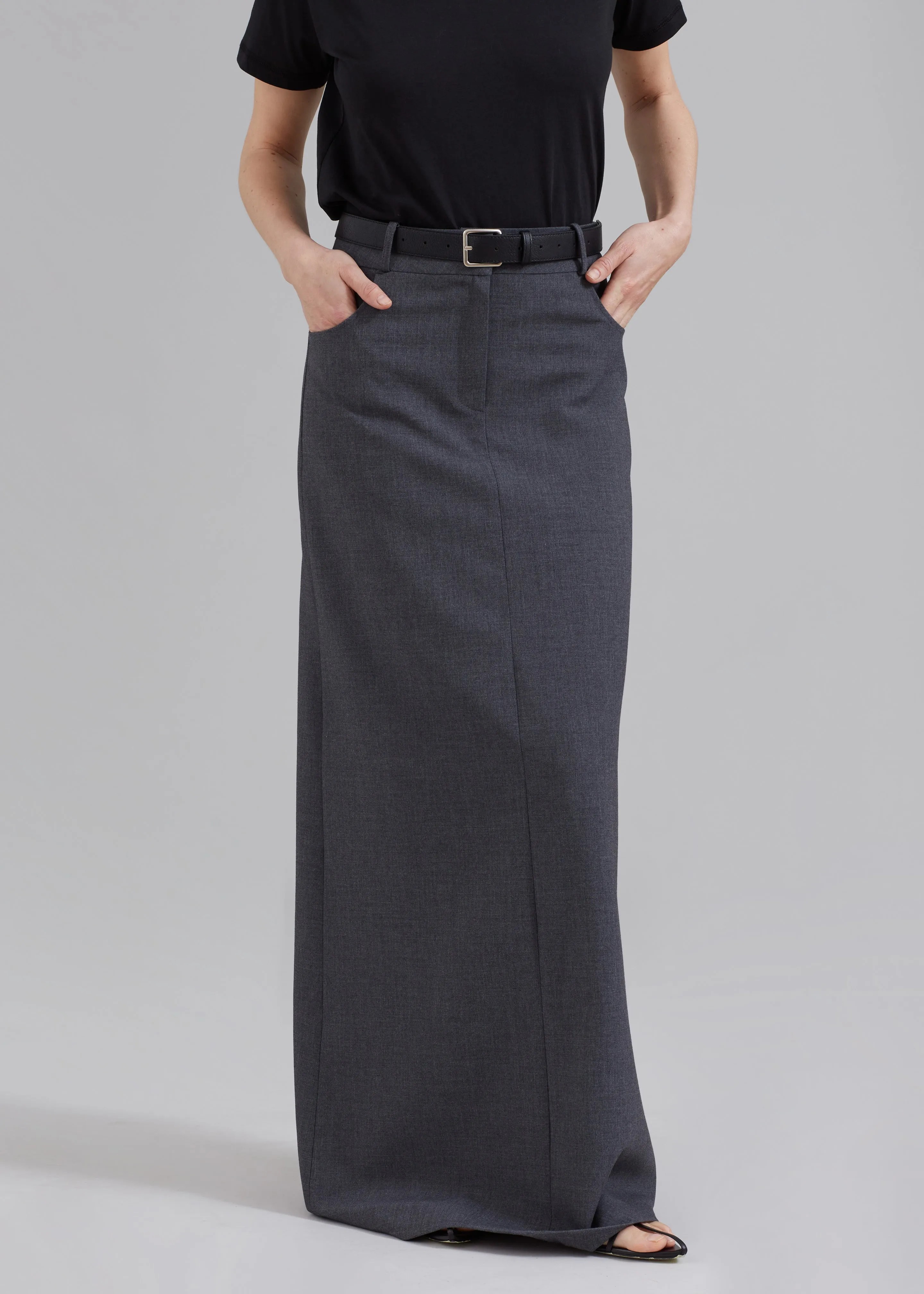Malvo Long Pencil Skirt - Charcoal sold by Frankie Shop product image thumbnail 2