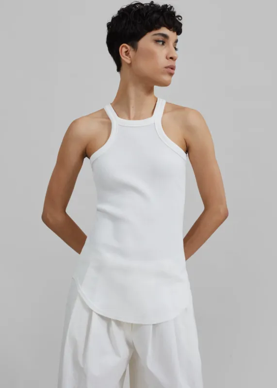 Omi Halter Tank Top - White sold by Frankie Shop