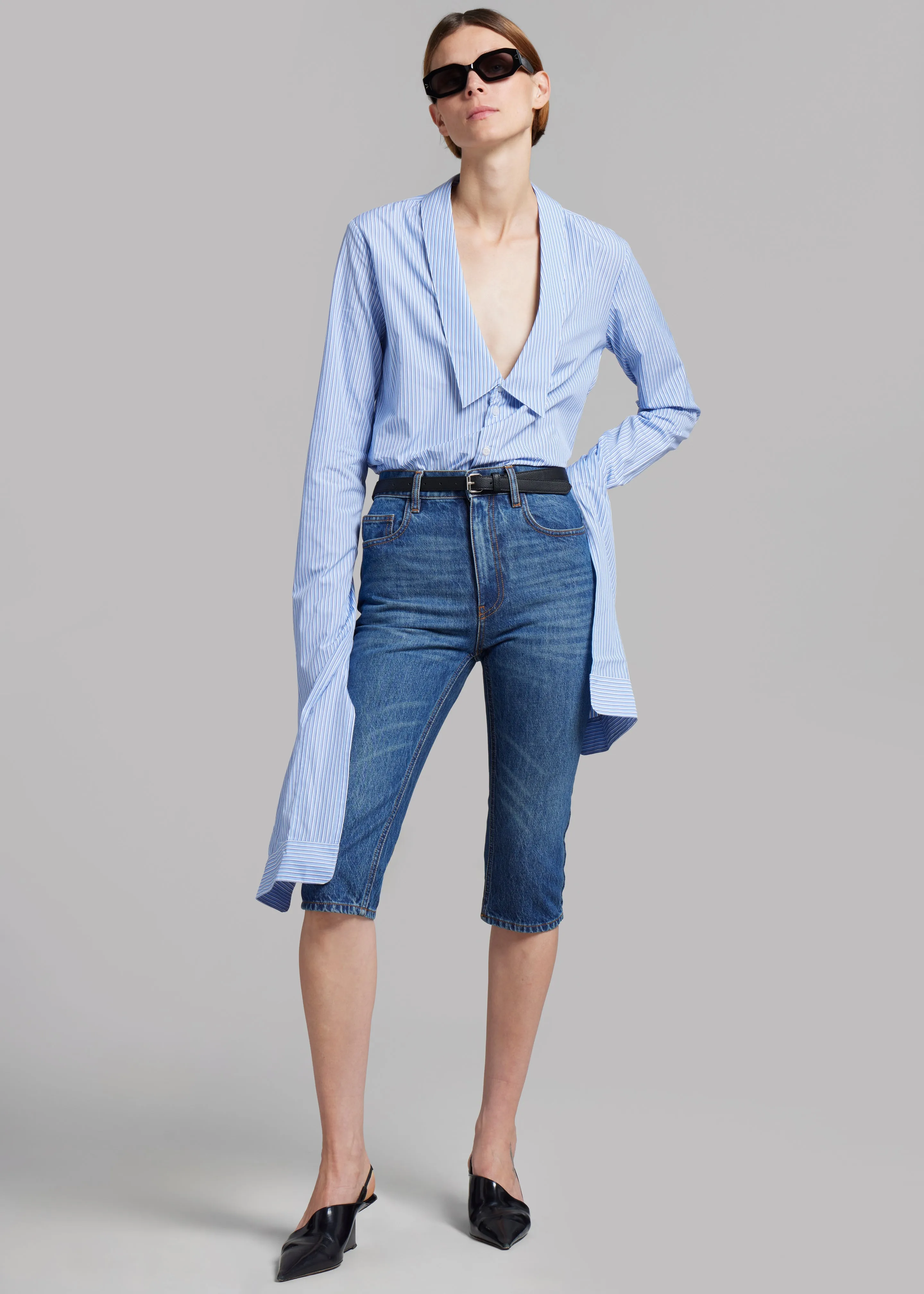 Coperni Cropped Denim Pants - Blue sold by Frankie Shop