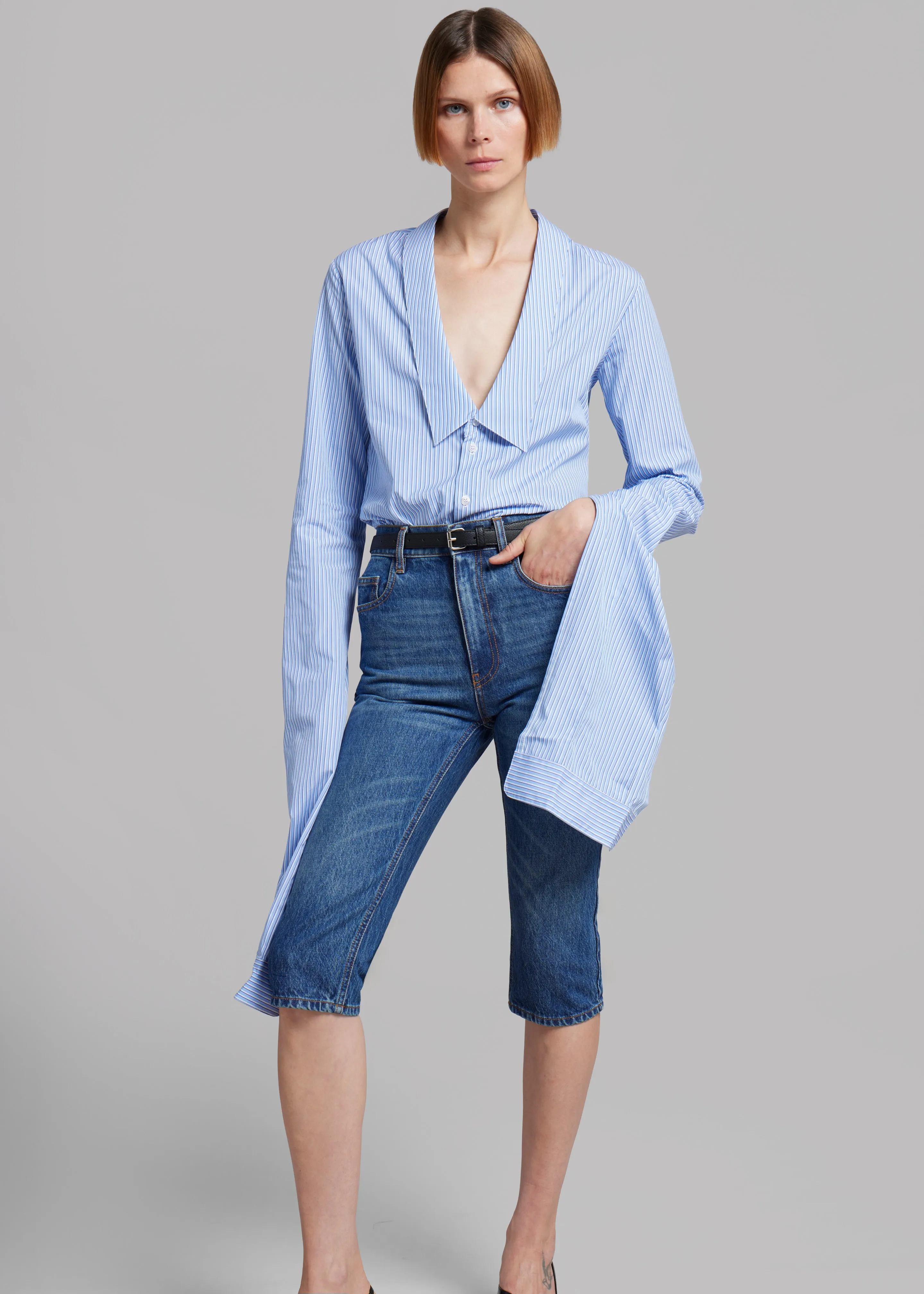Coperni Cropped Denim Pants - Blue sold by Frankie Shop product image thumbnail 3