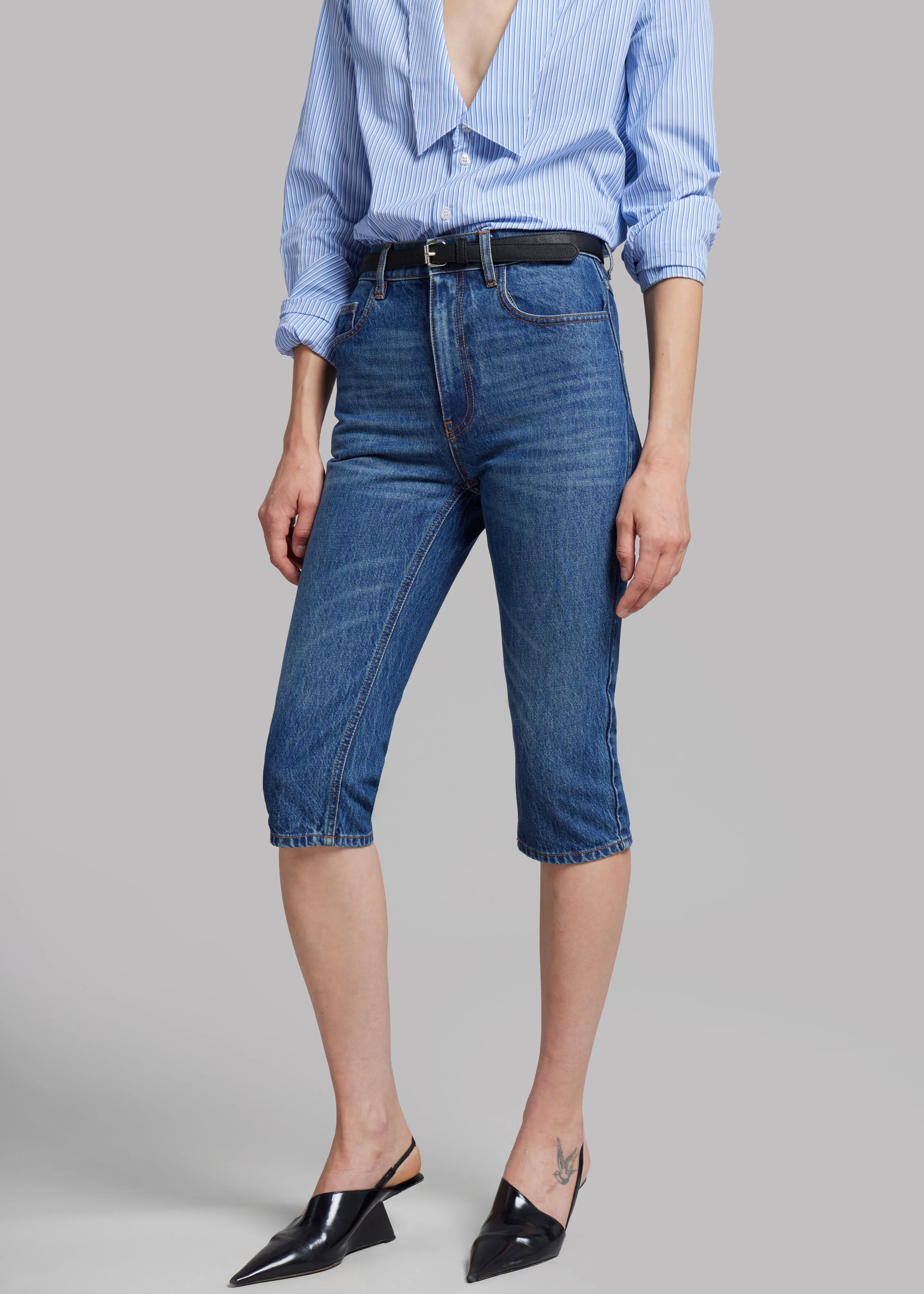 Coperni Cropped Denim Pants - Blue sold by Frankie Shop product image thumbnail 4