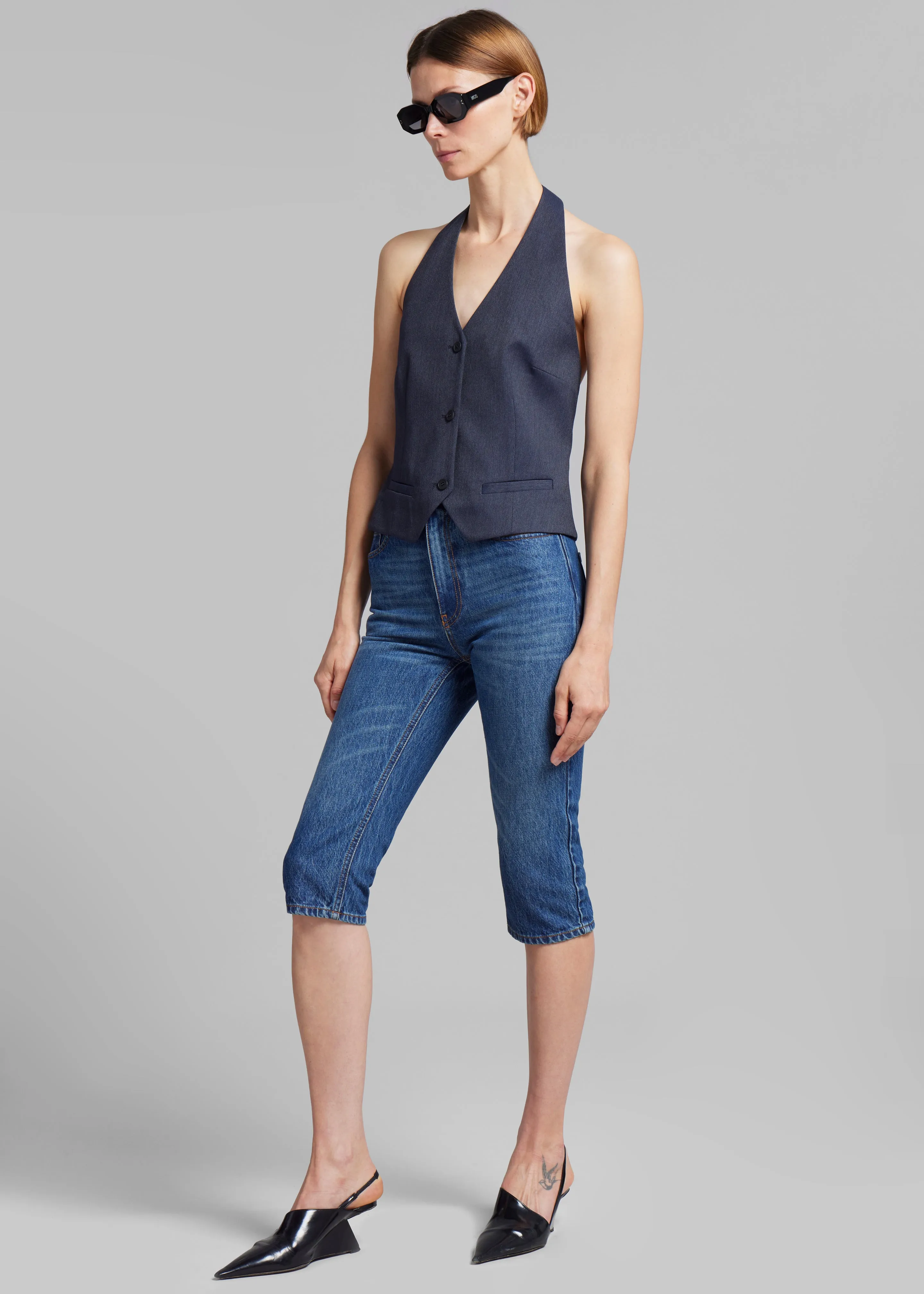 Coperni Cropped Denim Pants - Blue sold by Frankie Shop product image thumbnail 5