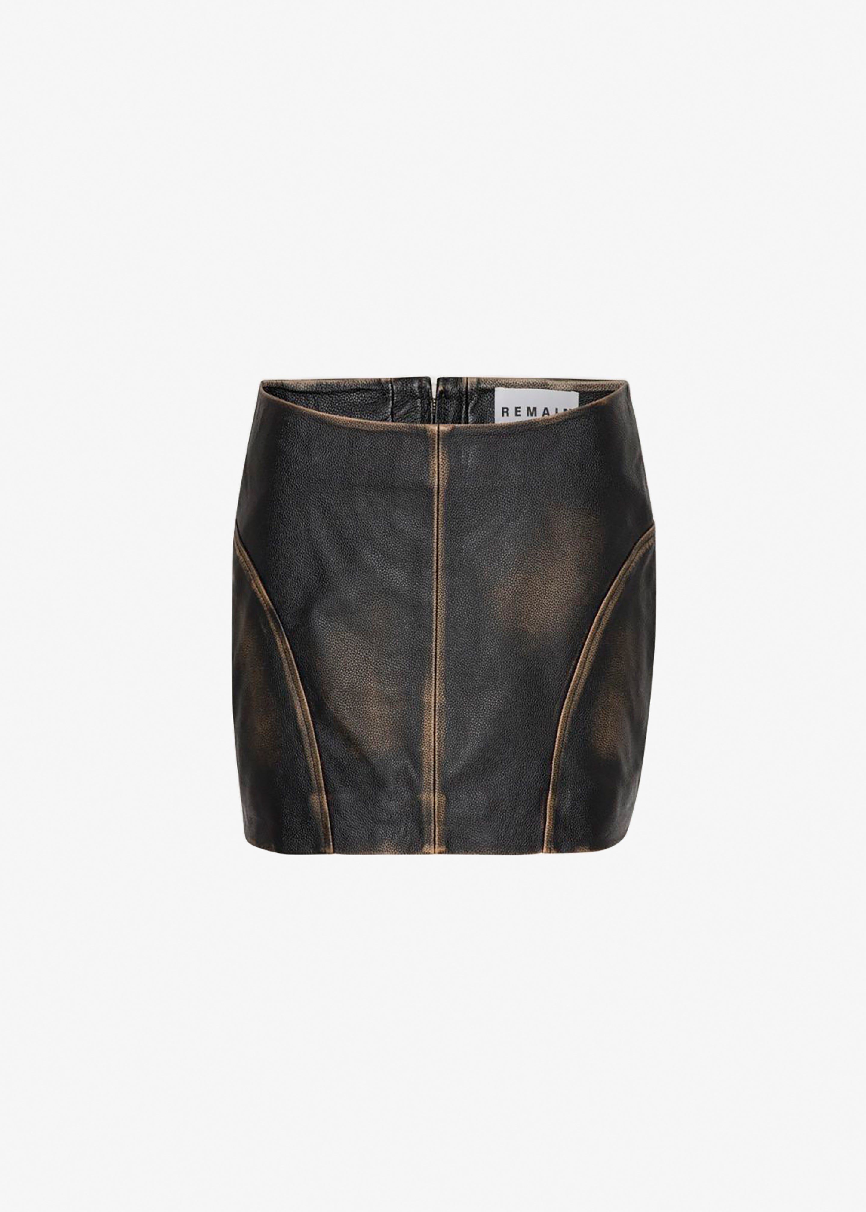 REMAIN Washed Leather Mini Skirt - Demitasse sold by Frankie Shop product image thumbnail 7
