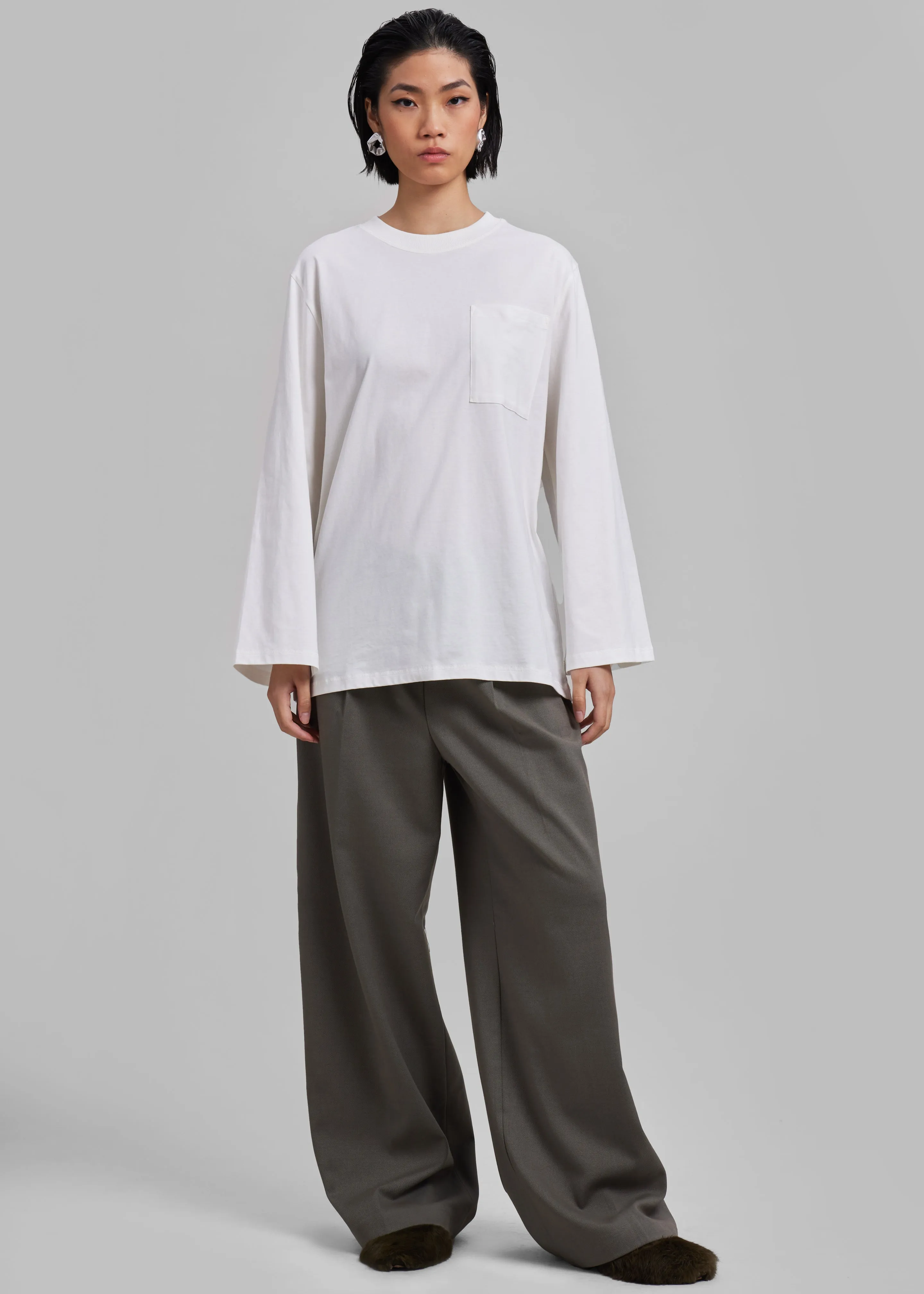By Malene Birger Fayeh Oversized Long Sleeve Shirt - Soft White sold by Frankie Shop product image thumbnail 2