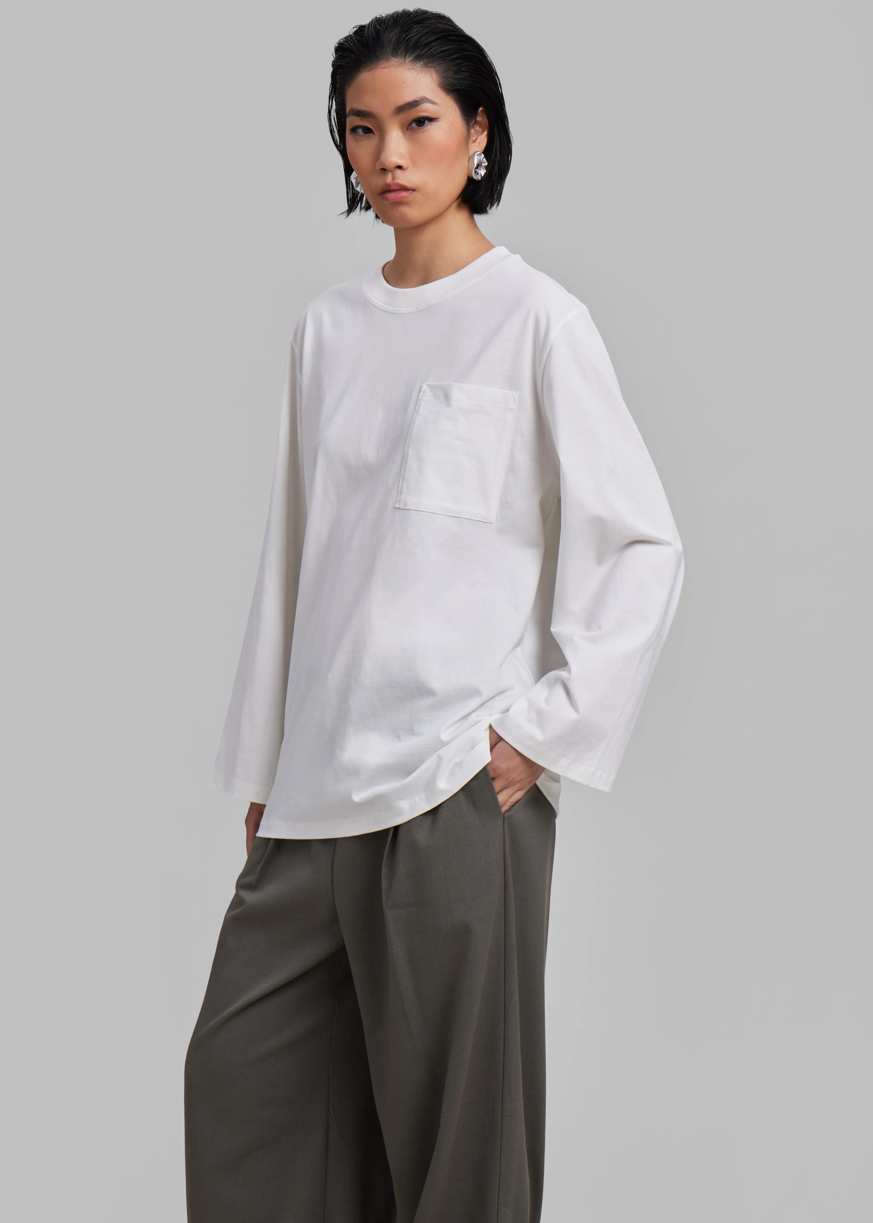 By Malene Birger Fayeh Oversized Long Sleeve Shirt - Soft White sold by Frankie Shop product image thumbnail 3
