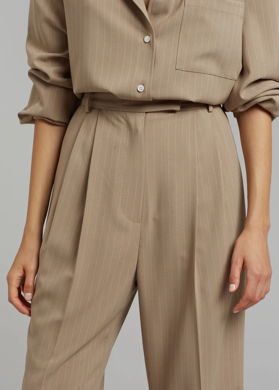 Bea Fluid Pinstripe Suit Pants - Camel sold by Frankie Shop product image thumbnail 3