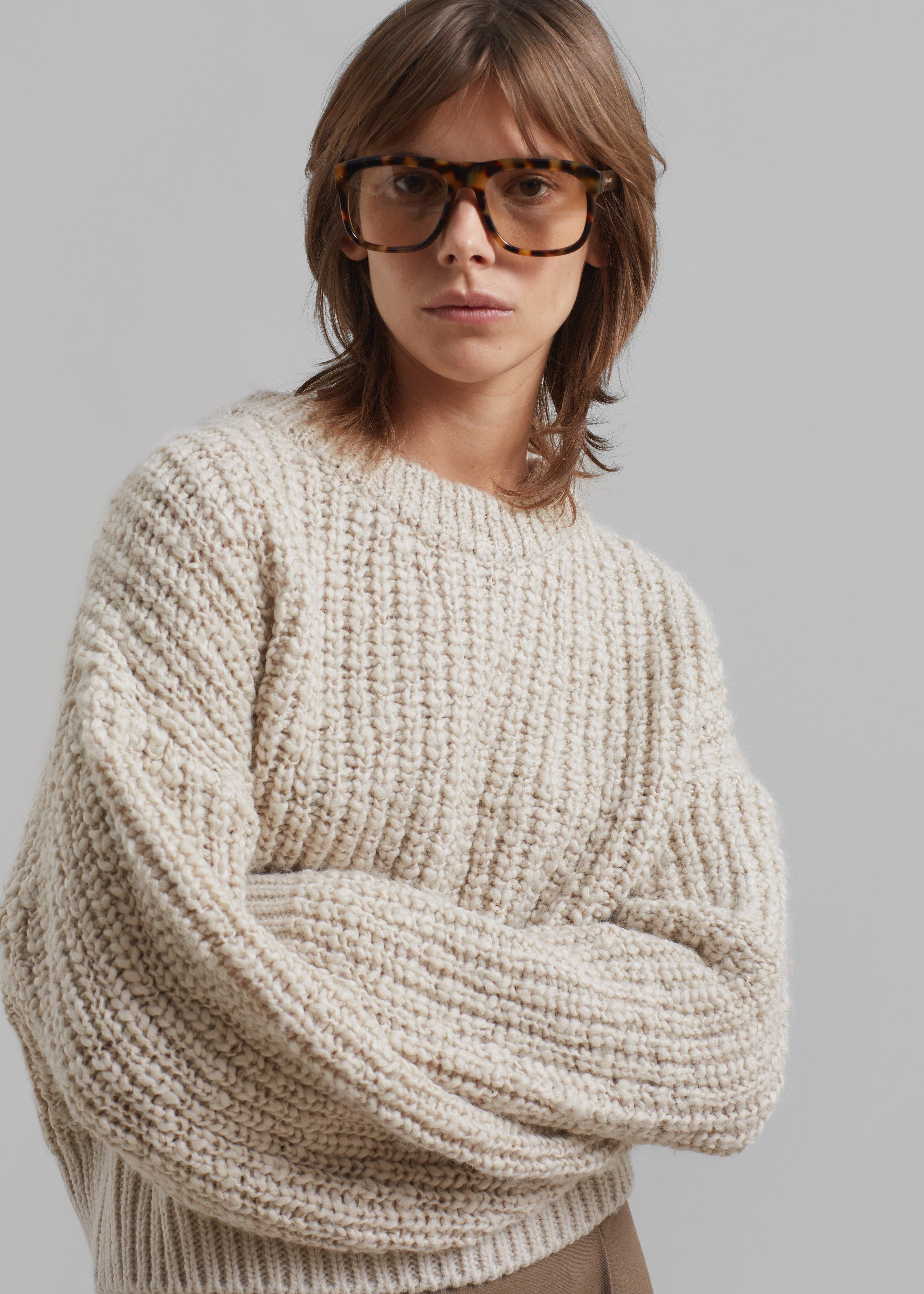 Amomento Round Neck Pullover - Beige sold by Frankie Shop product image thumbnail 2