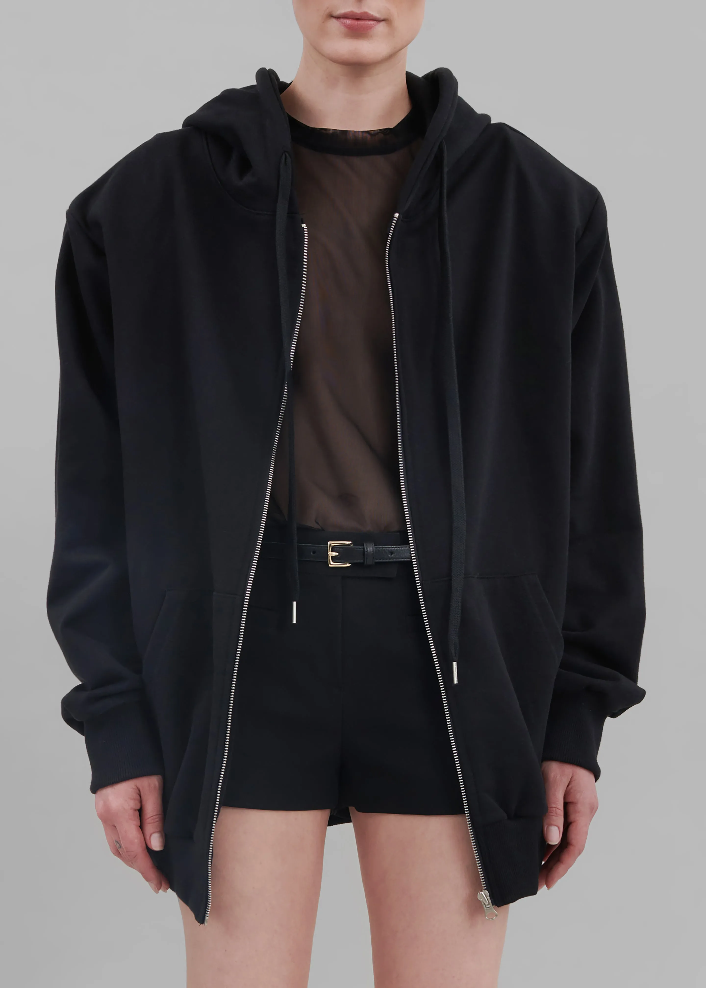 Nami Zip Up Hoodie - Black sold by Frankie Shop product image thumbnail 4