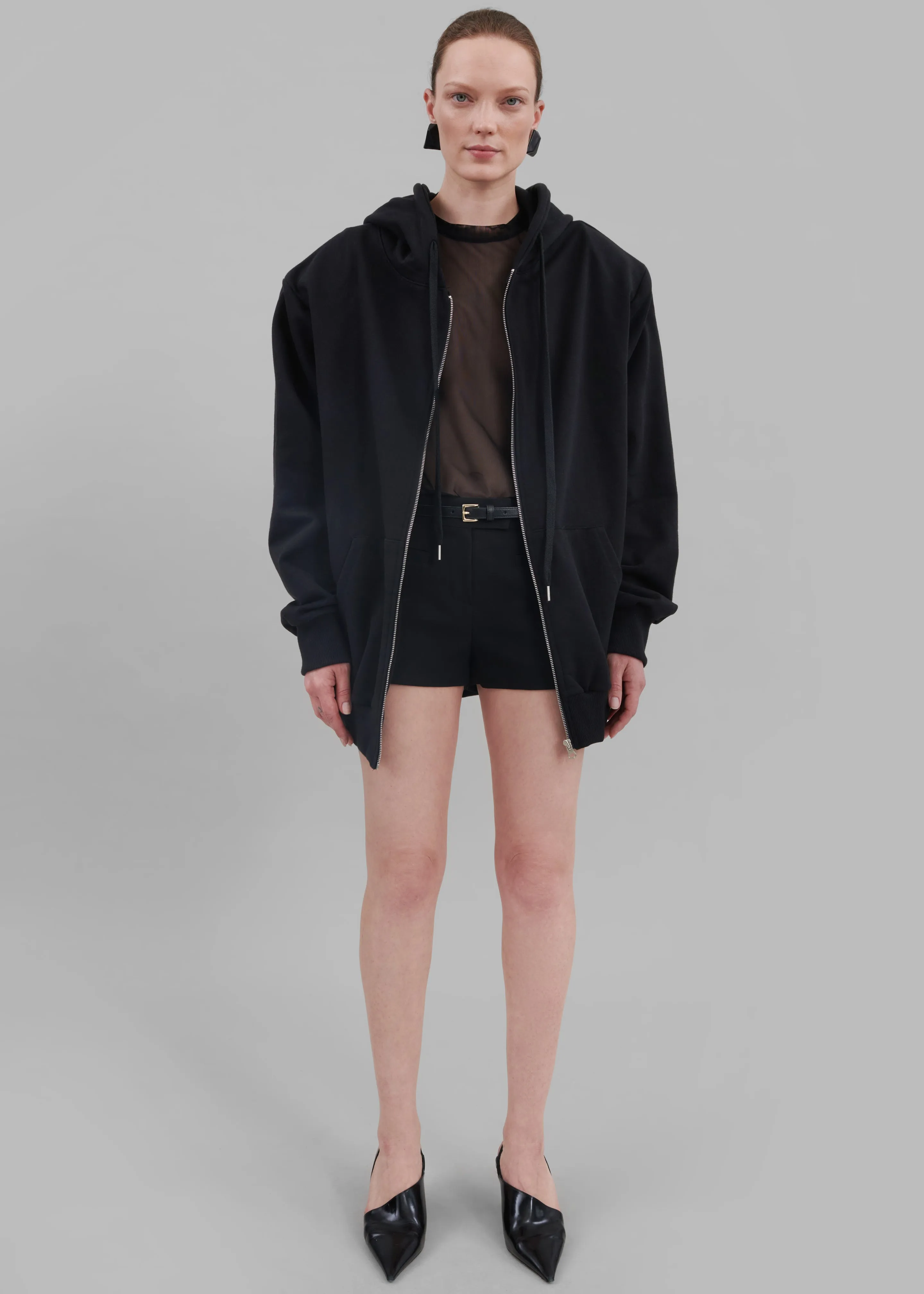 Nami Zip Up Hoodie - Black sold by Frankie Shop product image thumbnail 3
