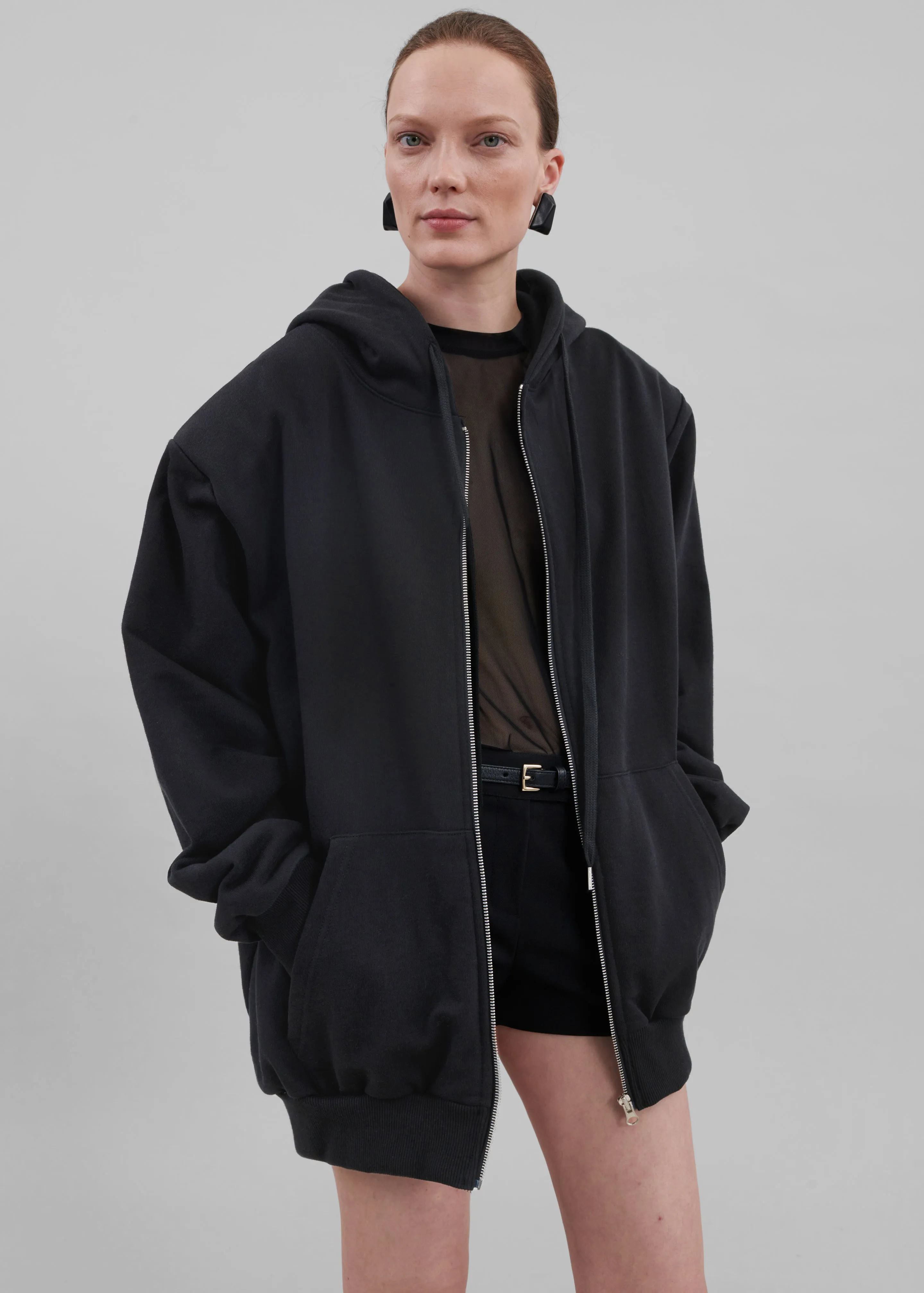 Nami Zip Up Hoodie - Black sold by Frankie Shop