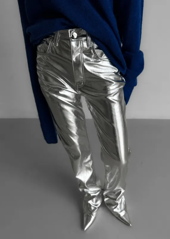 Jesse Aluminium Pants - Silver sold by Frankie Shop