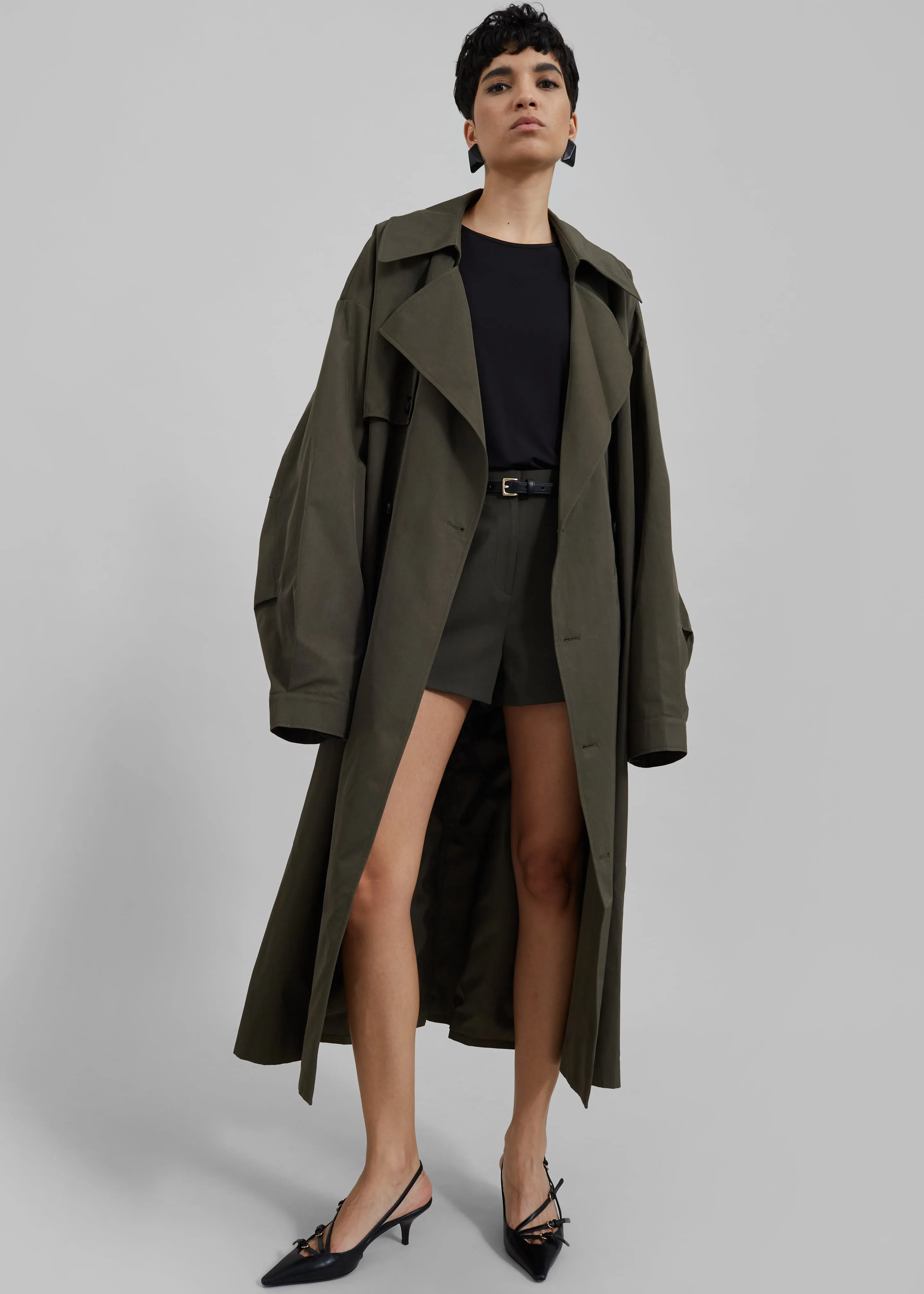 Mavis Oversized Trench - Khaki sold by Frankie Shop product image thumbnail 4