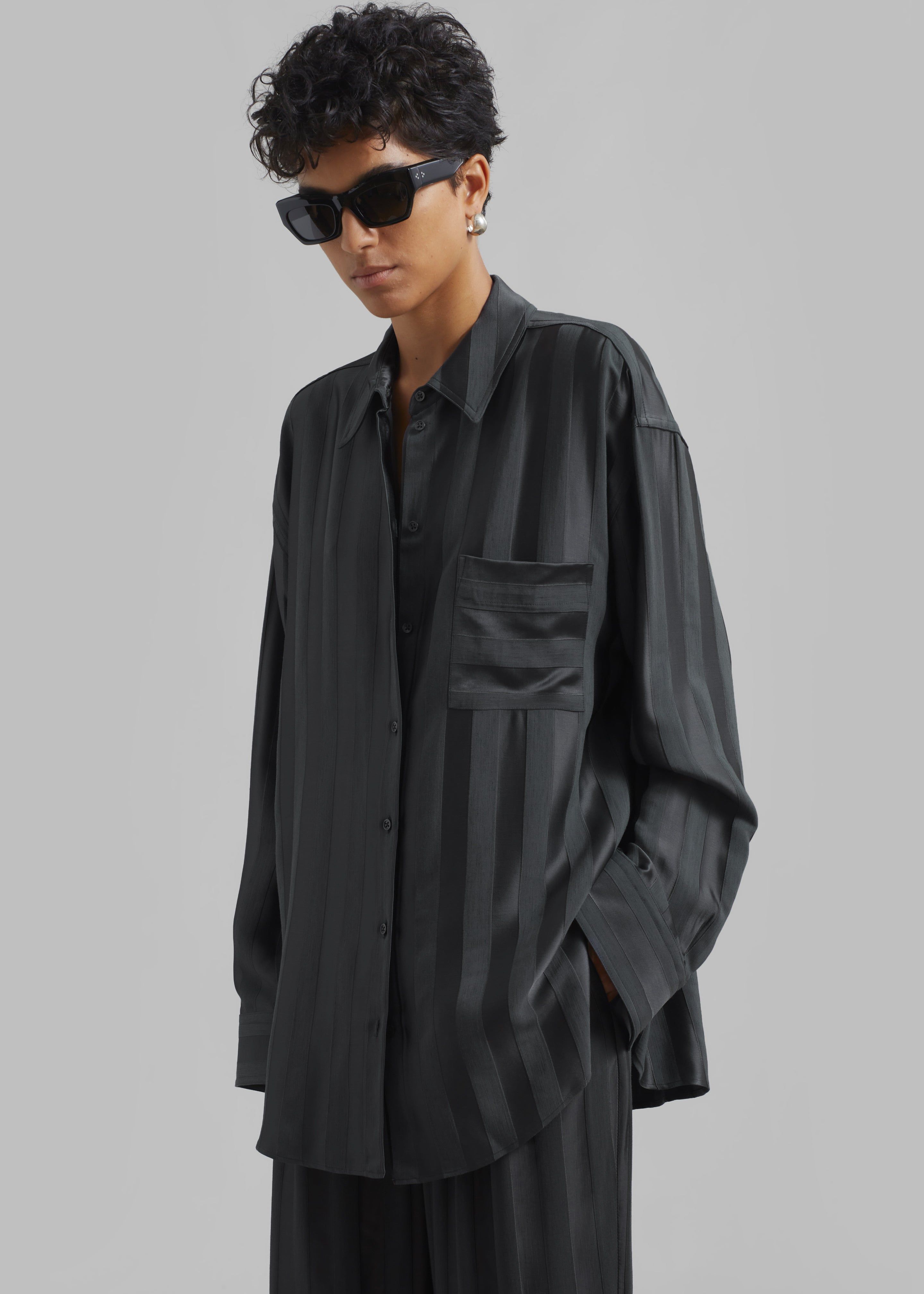 Loulou Studio Grant Shirt - Grey Anthracite sold by Frankie Shop product image thumbnail 4