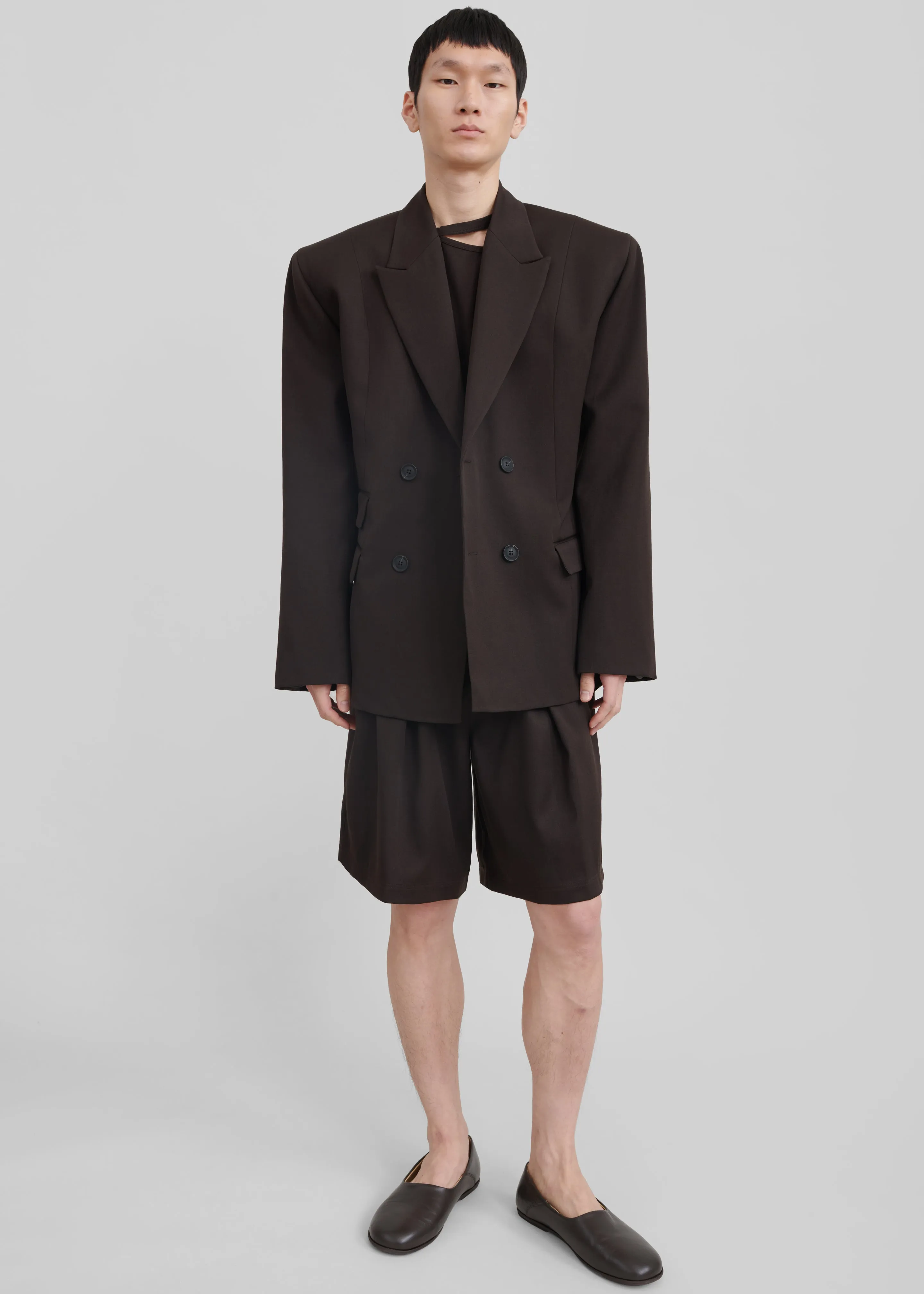Louis Gabriel Nouchi Double Breasted Jacket - Expresso sold by Frankie Shop product image thumbnail 2