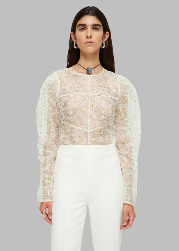 Róhe Floral Organza Top - Flowerfield sold by Frankie Shop
