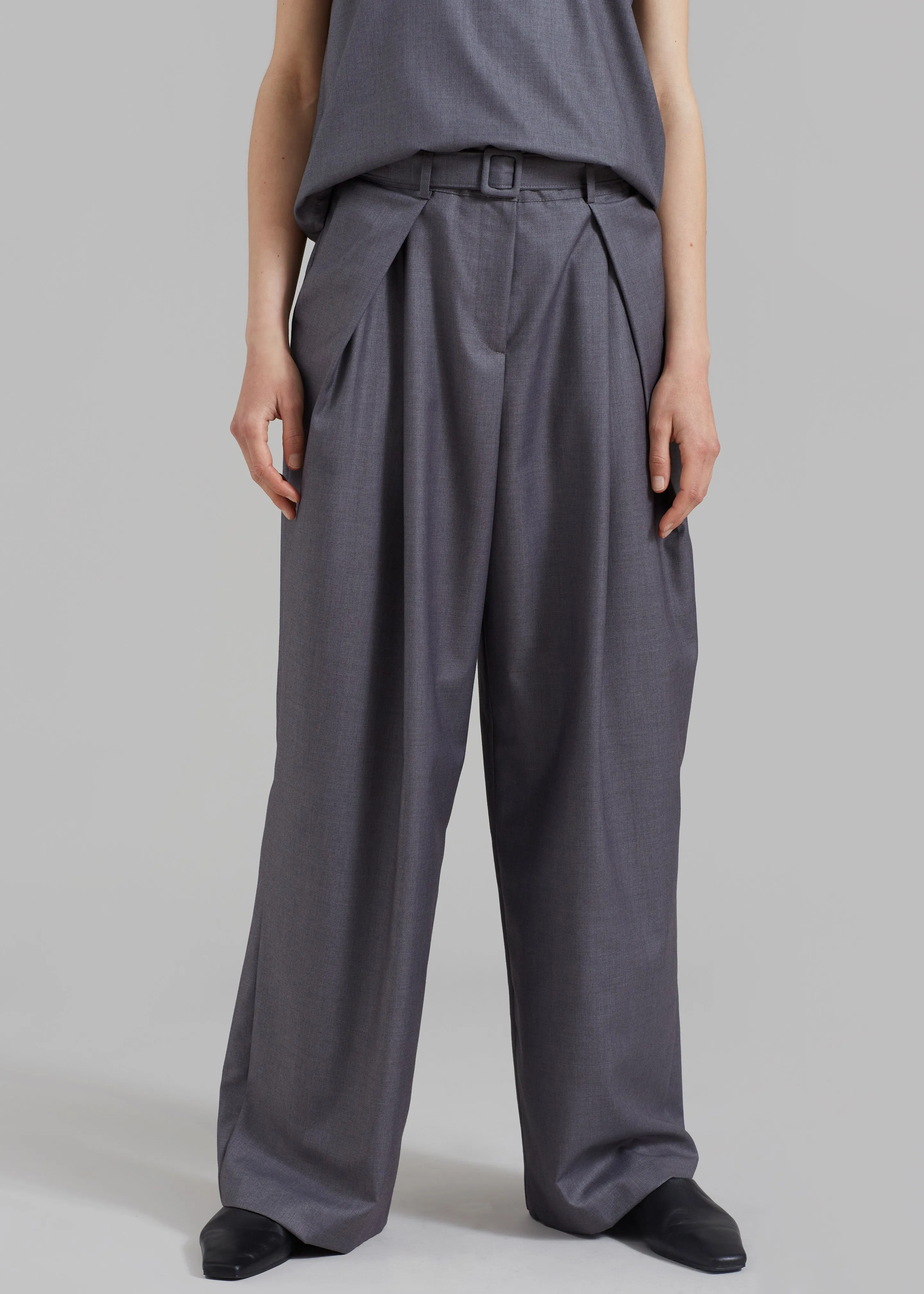 Clay Belted Pants - Grey sold by Frankie Shop product image thumbnail 5