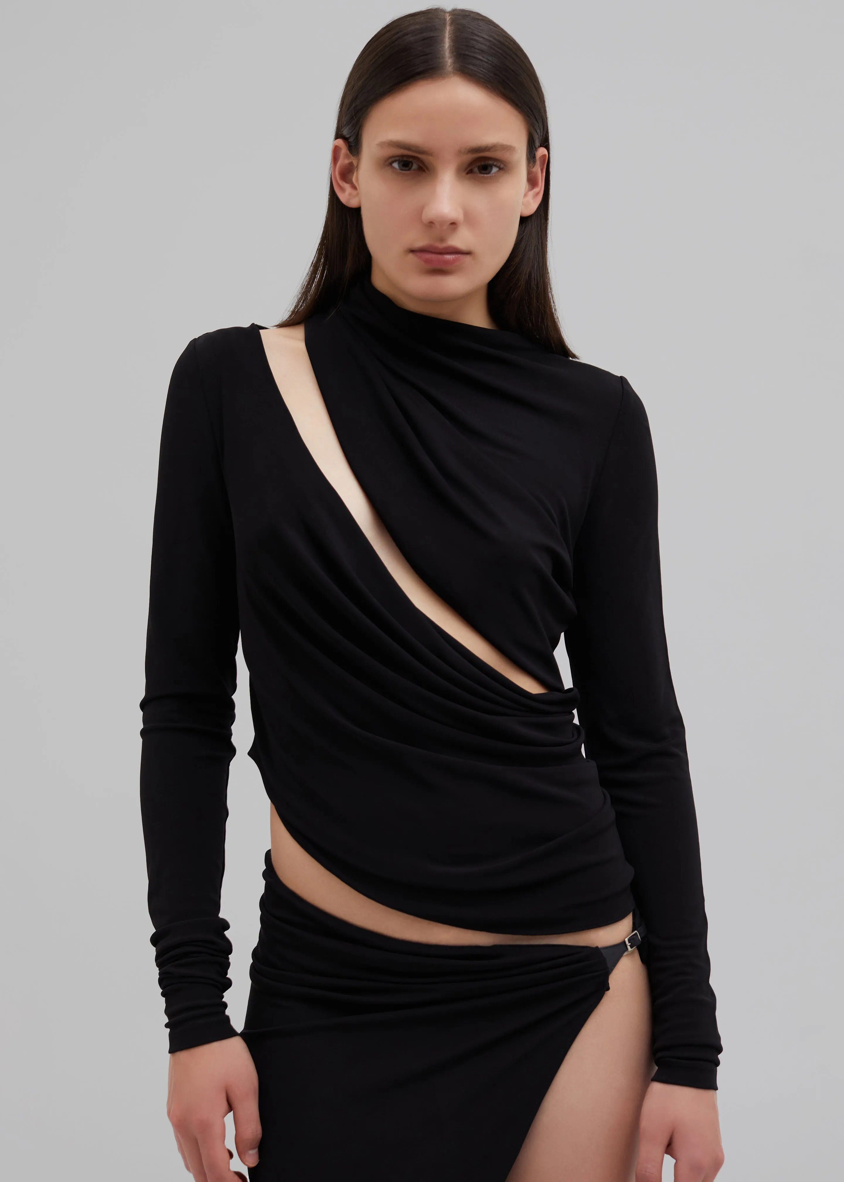 Christopher Esber Framed Drape Slice Dress - Black sold by Frankie Shop product image thumbnail 4