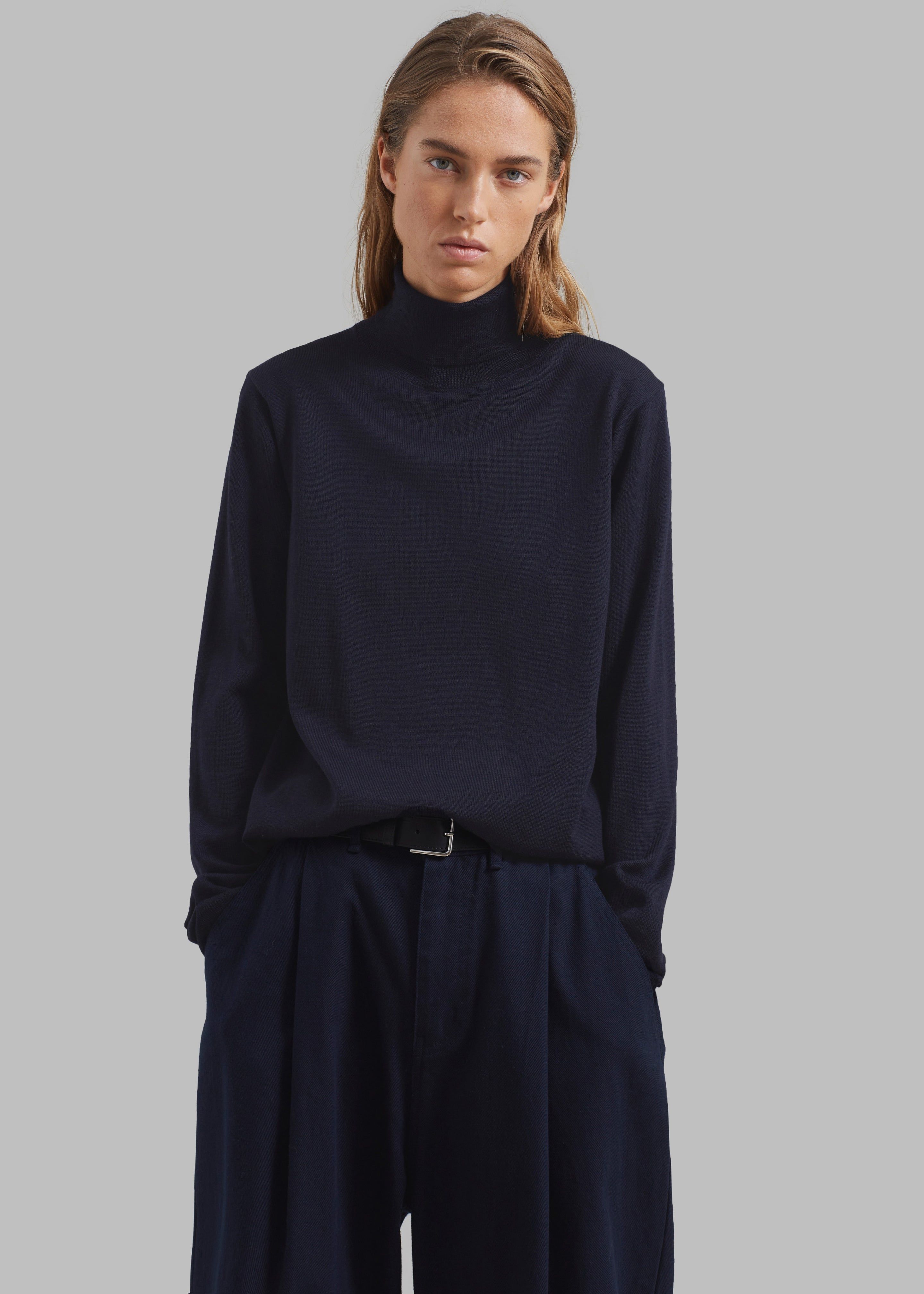 Róhe Classic Merino Wool Turtleneck - Night sold by Frankie Shop product image thumbnail 2