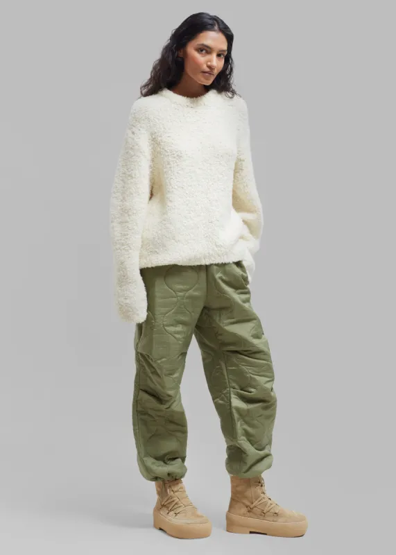 Dustine Quilted Joggers - Olive sold by Frankie Shop