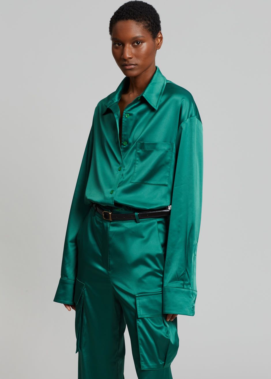 Lauren Silky Shirt - Green sold by Frankie Shop product image thumbnail 4