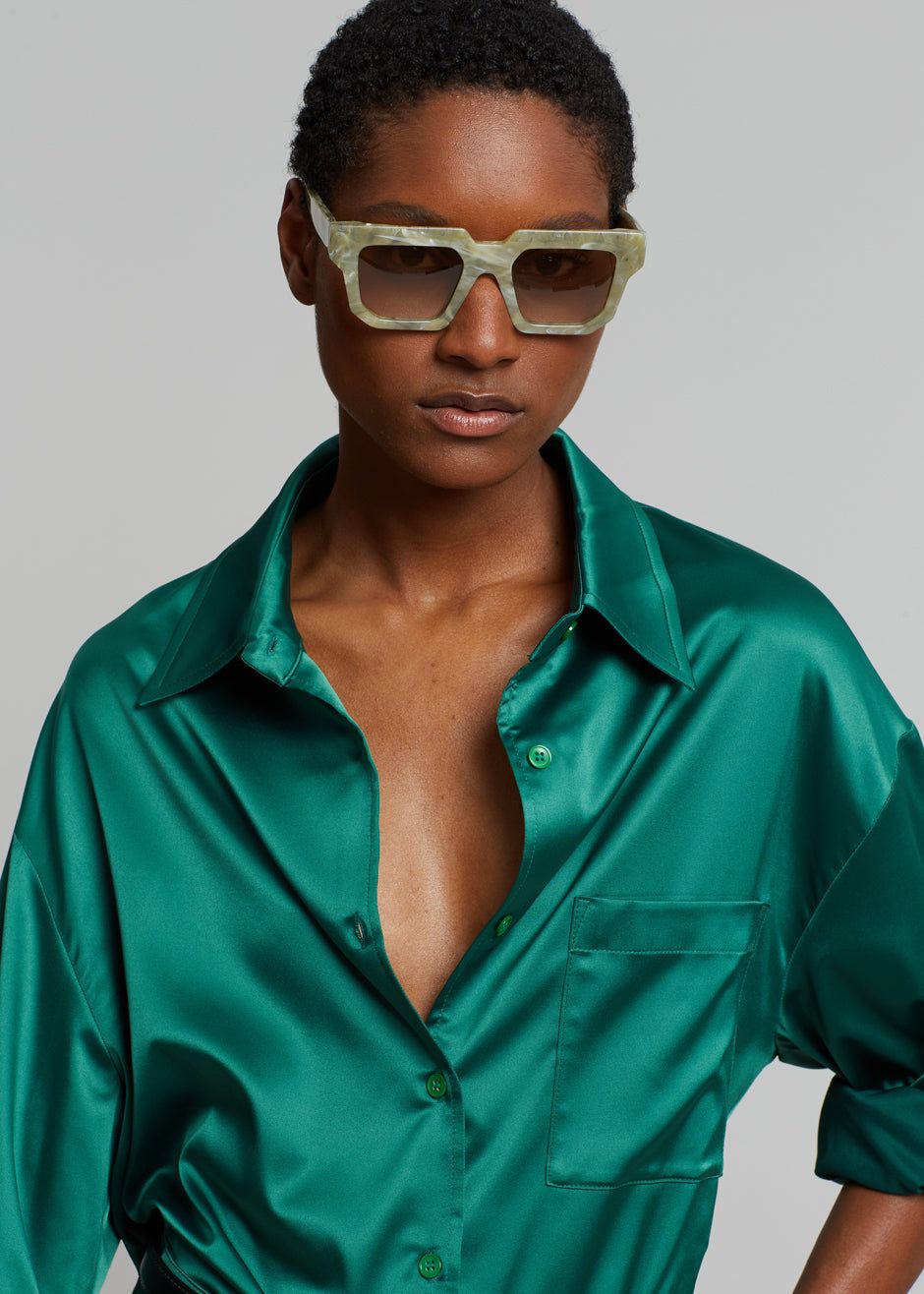 Lauren Silky Shirt - Green sold by Frankie Shop product image thumbnail 2