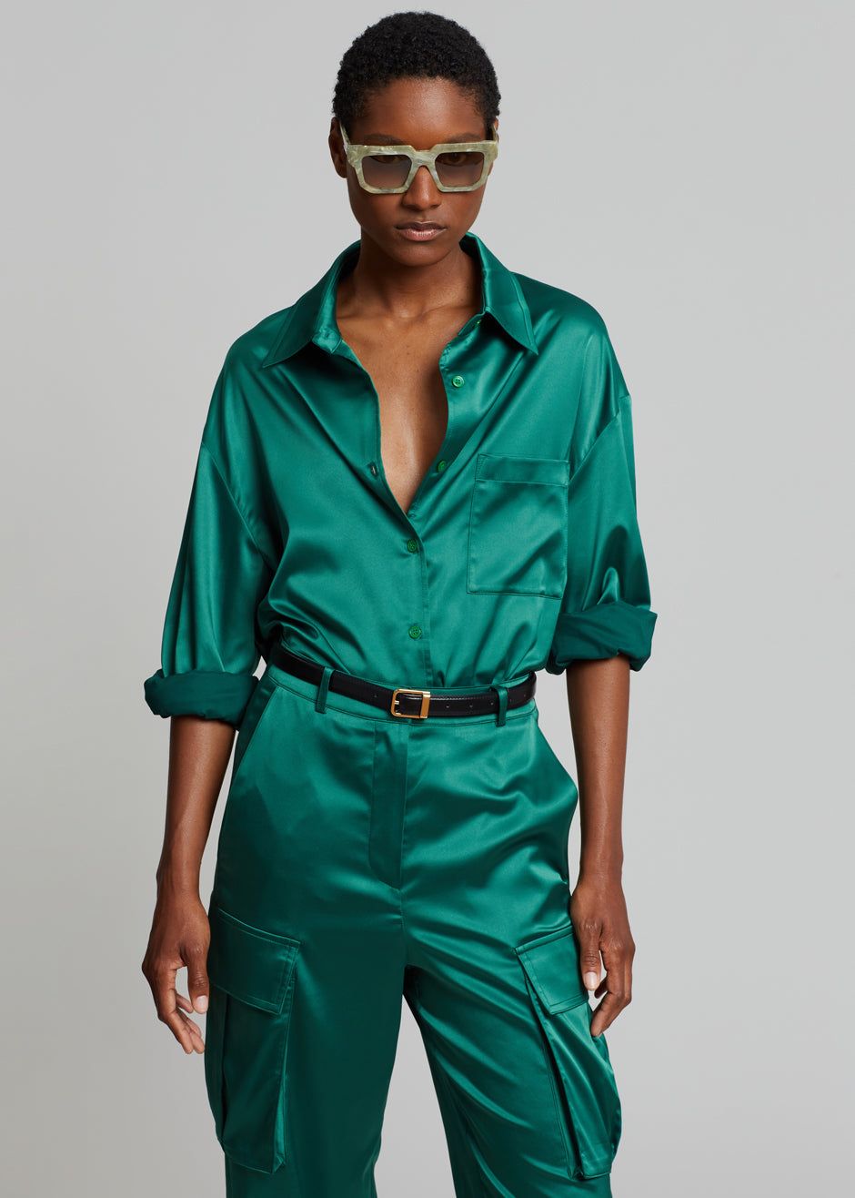 Lauren Silky Shirt - Green sold by Frankie Shop product image thumbnail 5