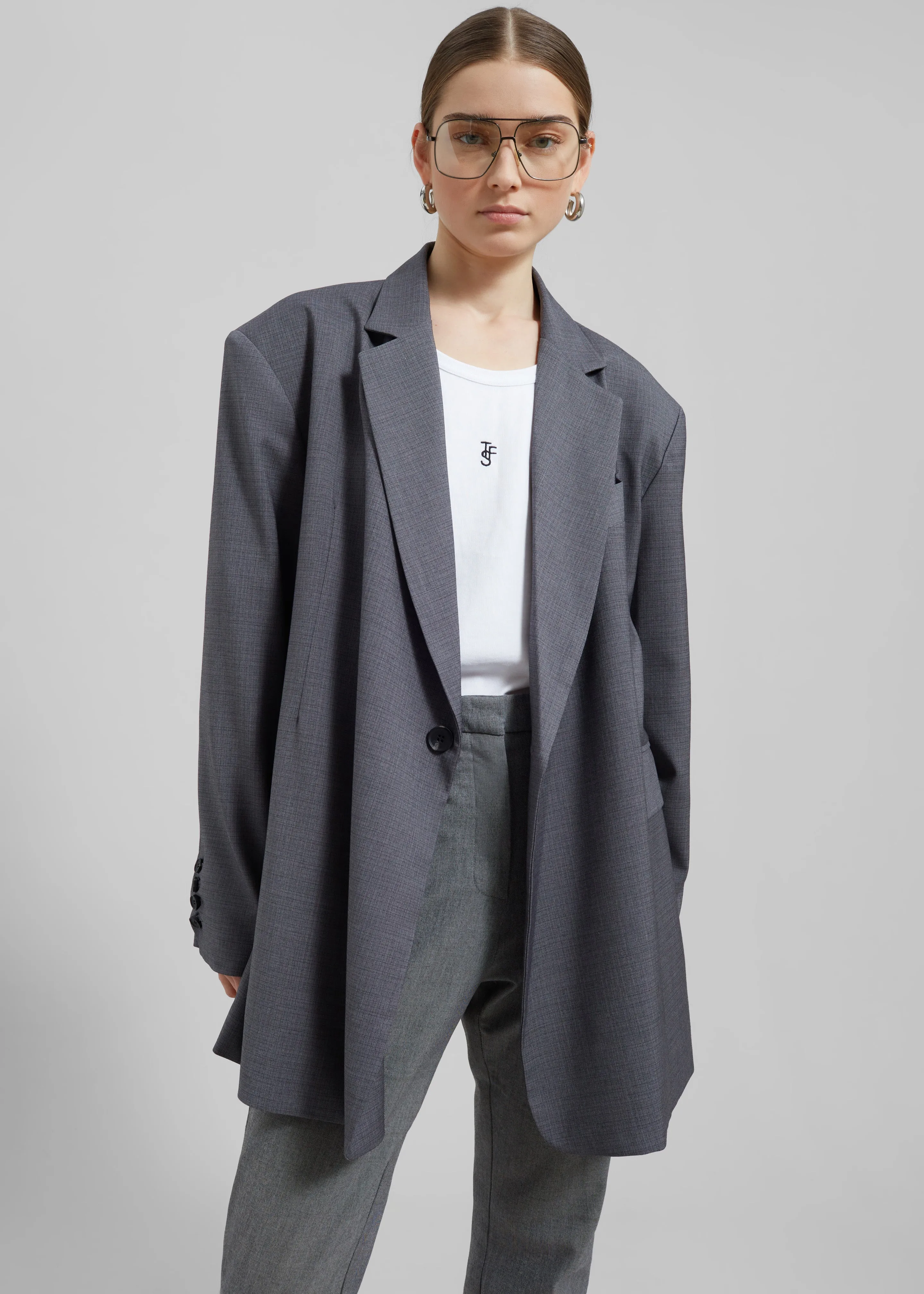 Quincy Blazer - Grey sold by Frankie Shop