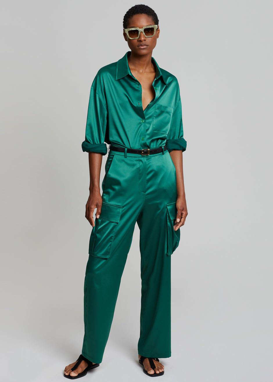 Lauren Silky Shirt - Green sold by Frankie Shop product image thumbnail 3